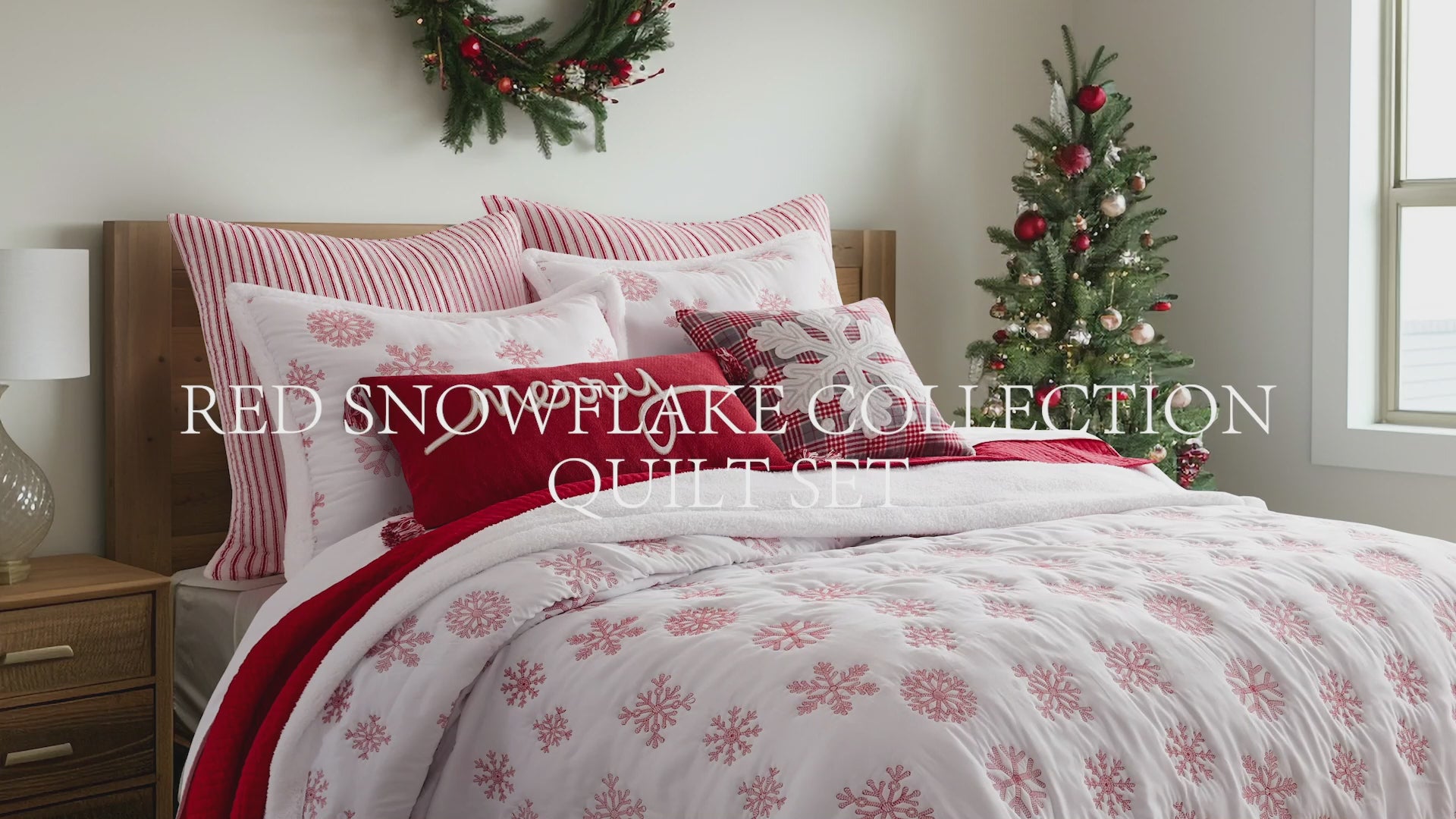 Levtex Home Red Snowflake Sherpa Quilt Set Quilts