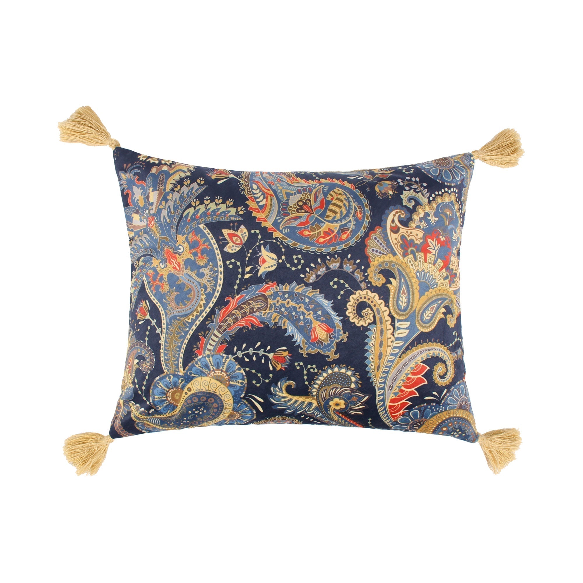 Levtex Home Printed Velvet Paisley Tassel Pillow Decorative Pillows