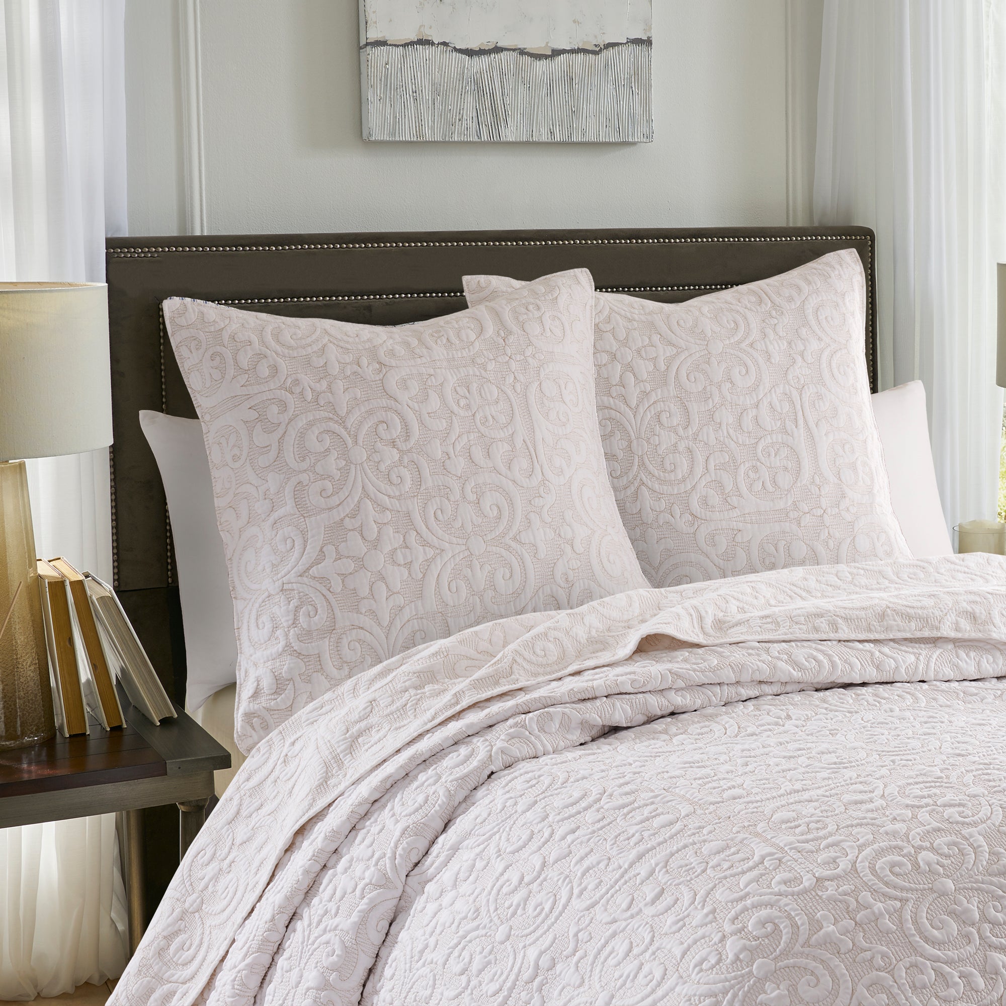 Levtex Home Sherbourne Stitch Euro Sham Set of 2 Euro Shams
