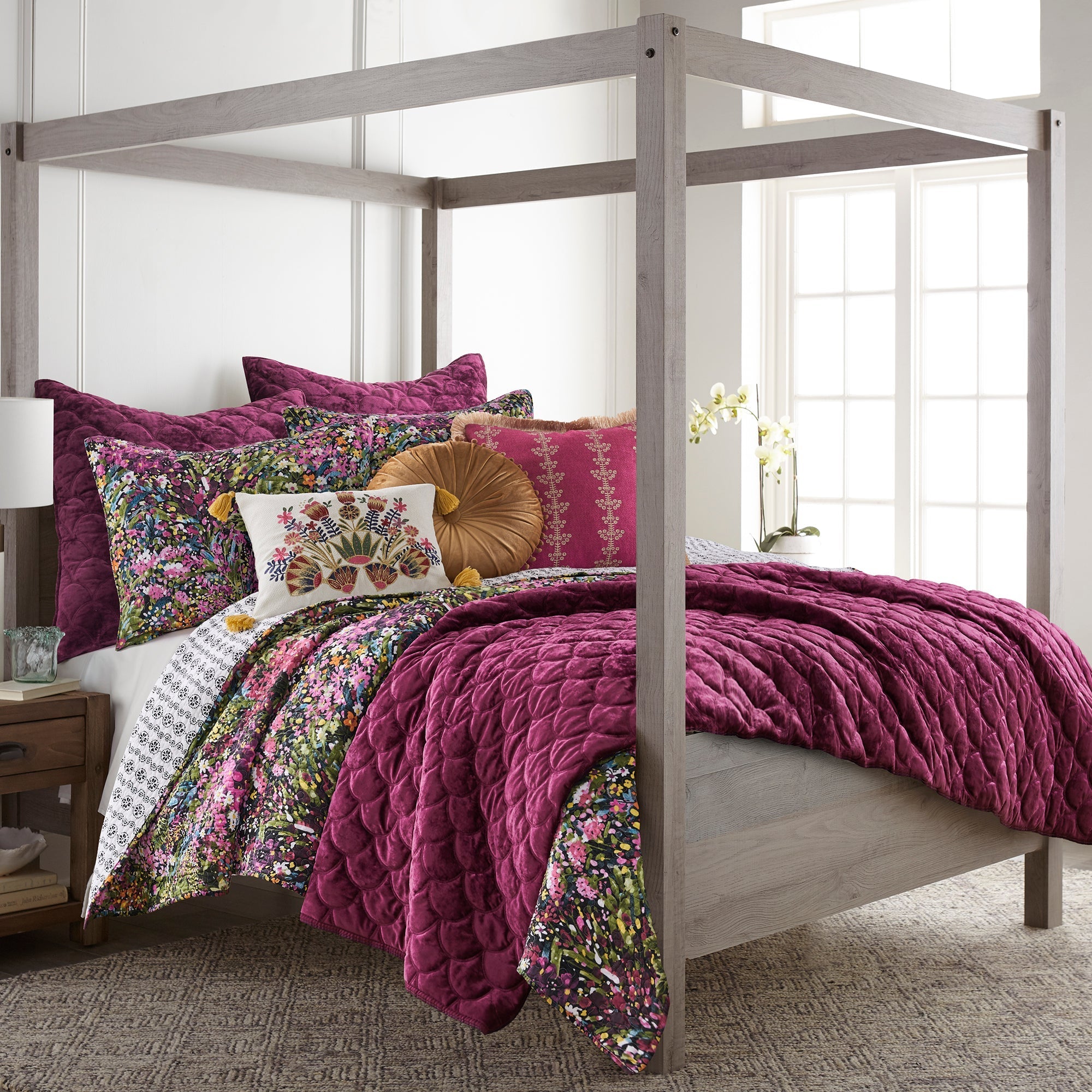 Levtex Home Ellora Plum Velvet Quilt Quilts