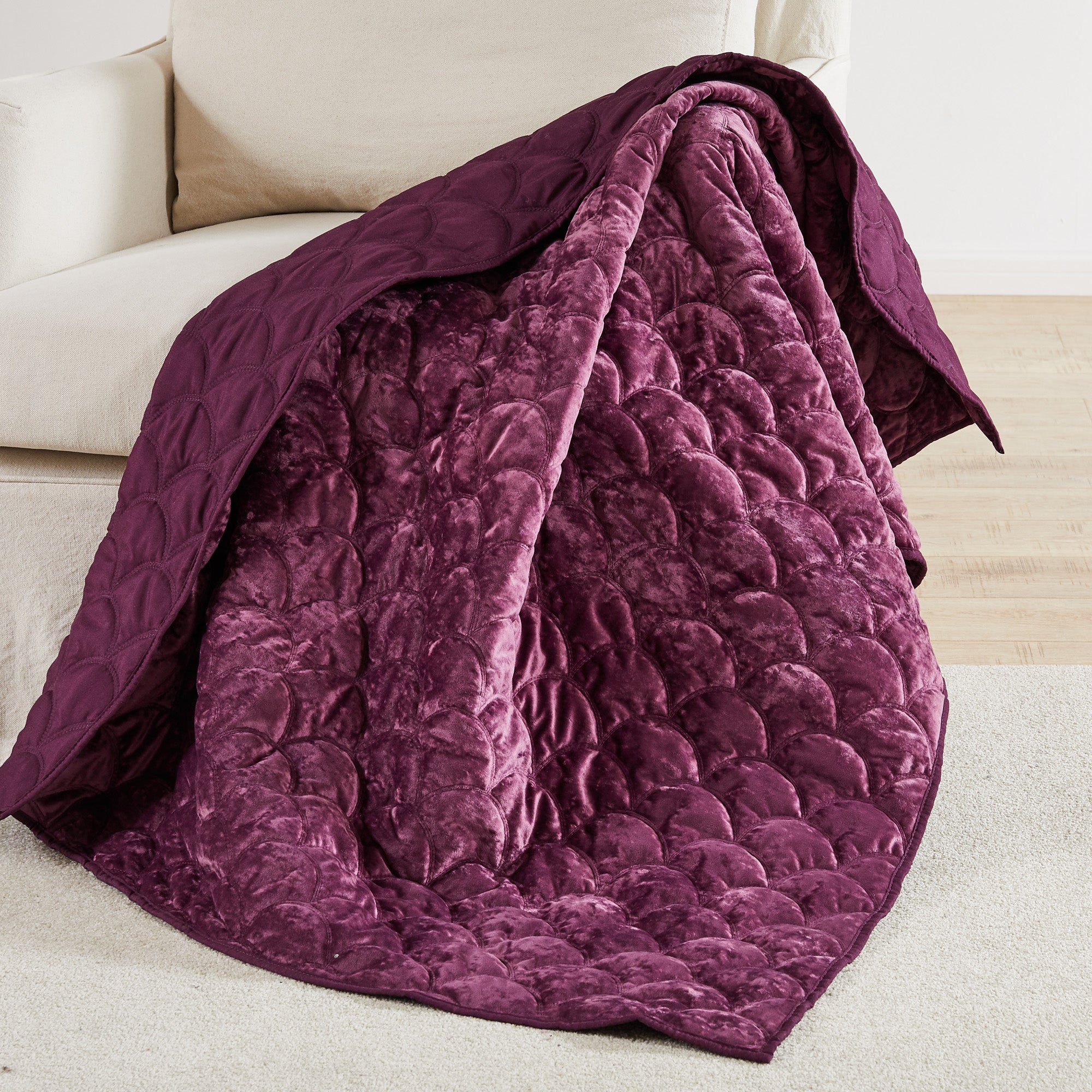 Levtex Home BH Ellora Plum Quilted Throw Throws