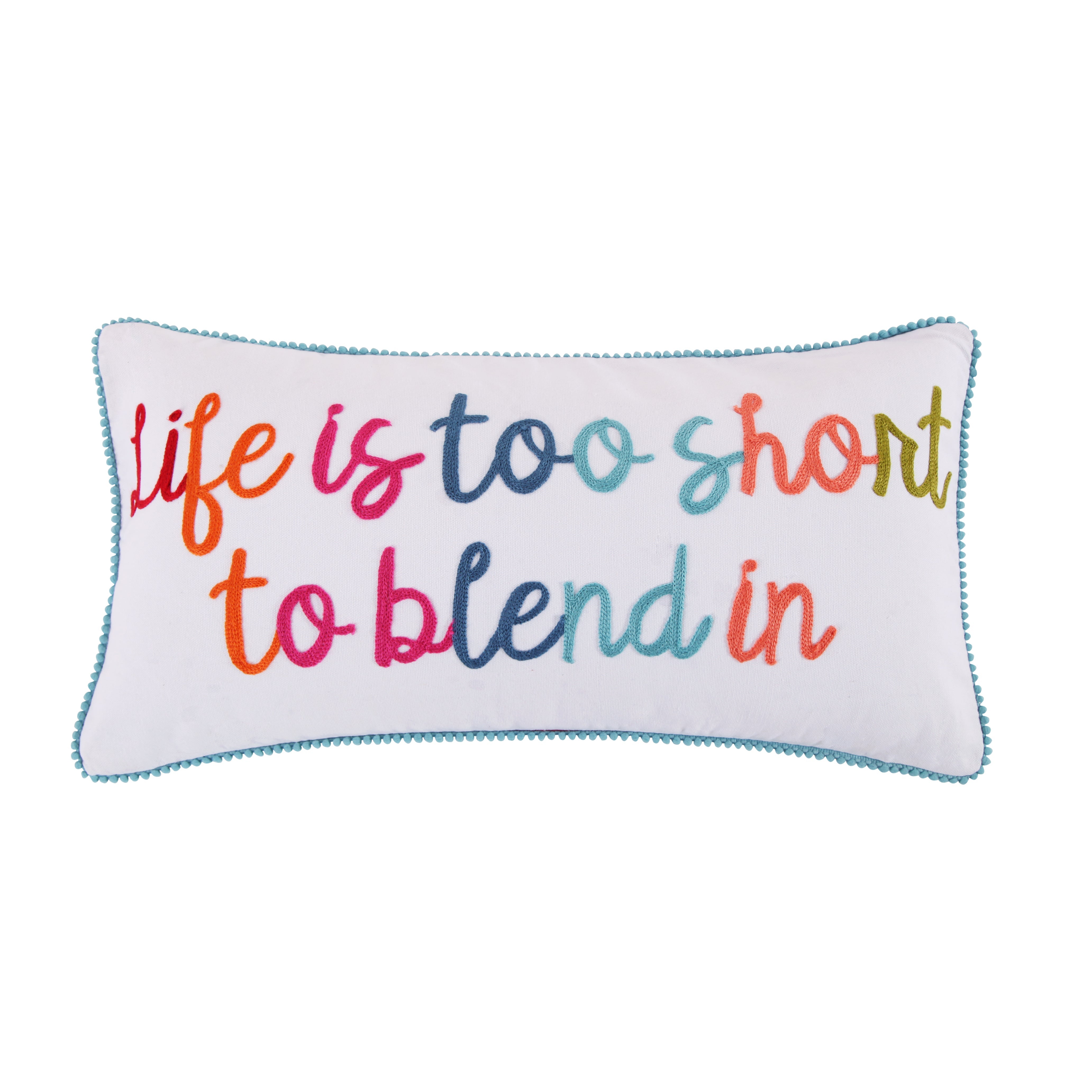 Levtex Home Jules Life Too Short Pom Pillow Decorative Pillows