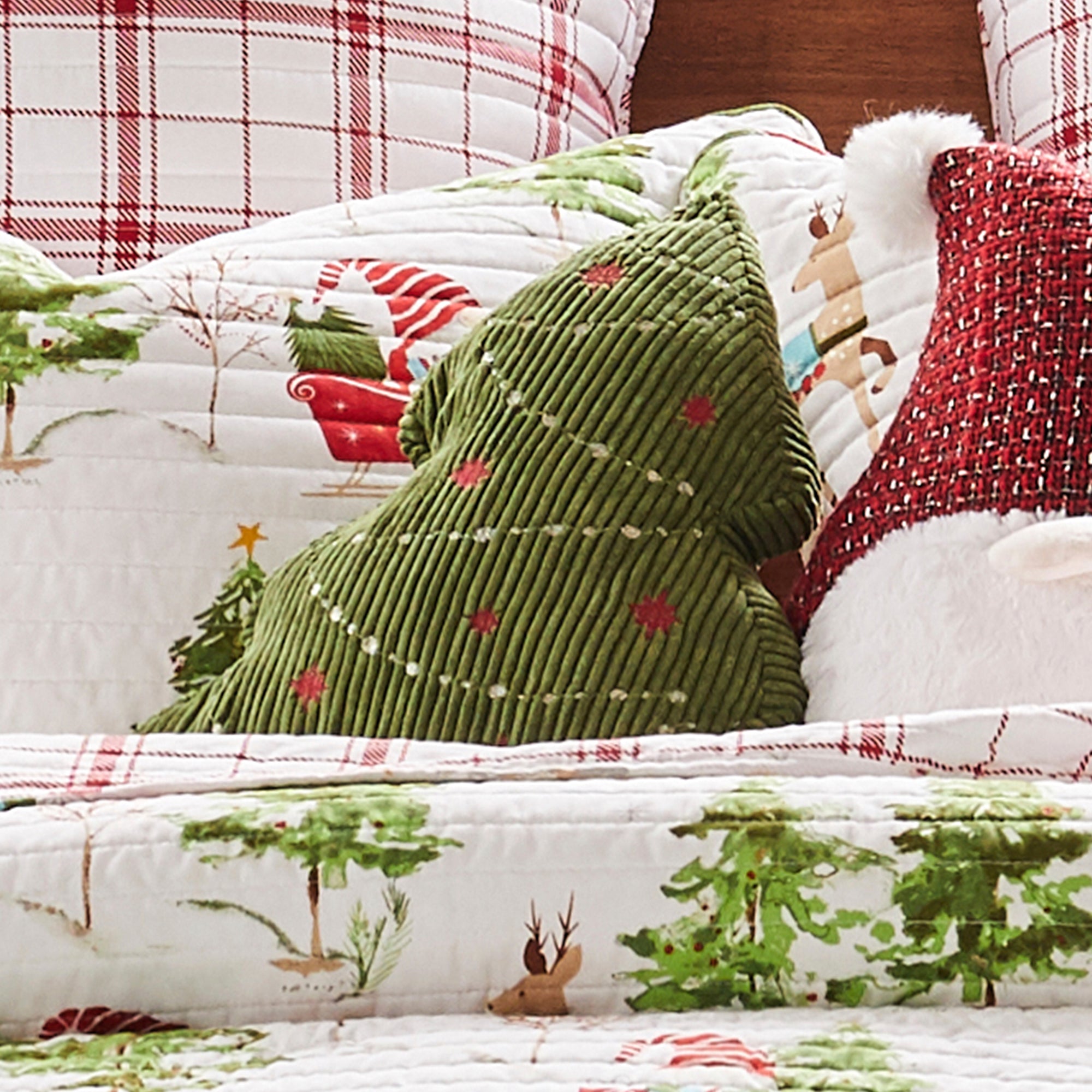 Levtex Home Gnome Forest 3D Tree Pillow Decorative Pillows