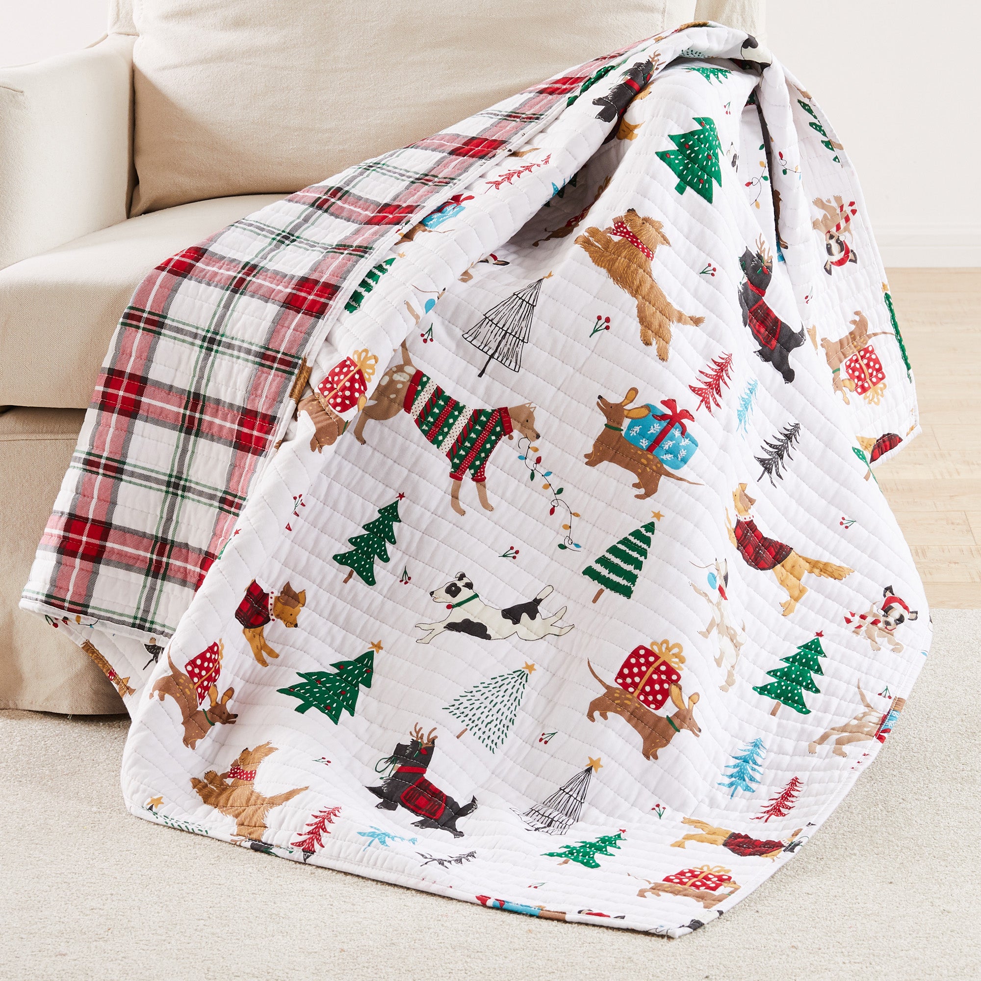 Levtex Home Jingle Paws Quilted Throw Throws