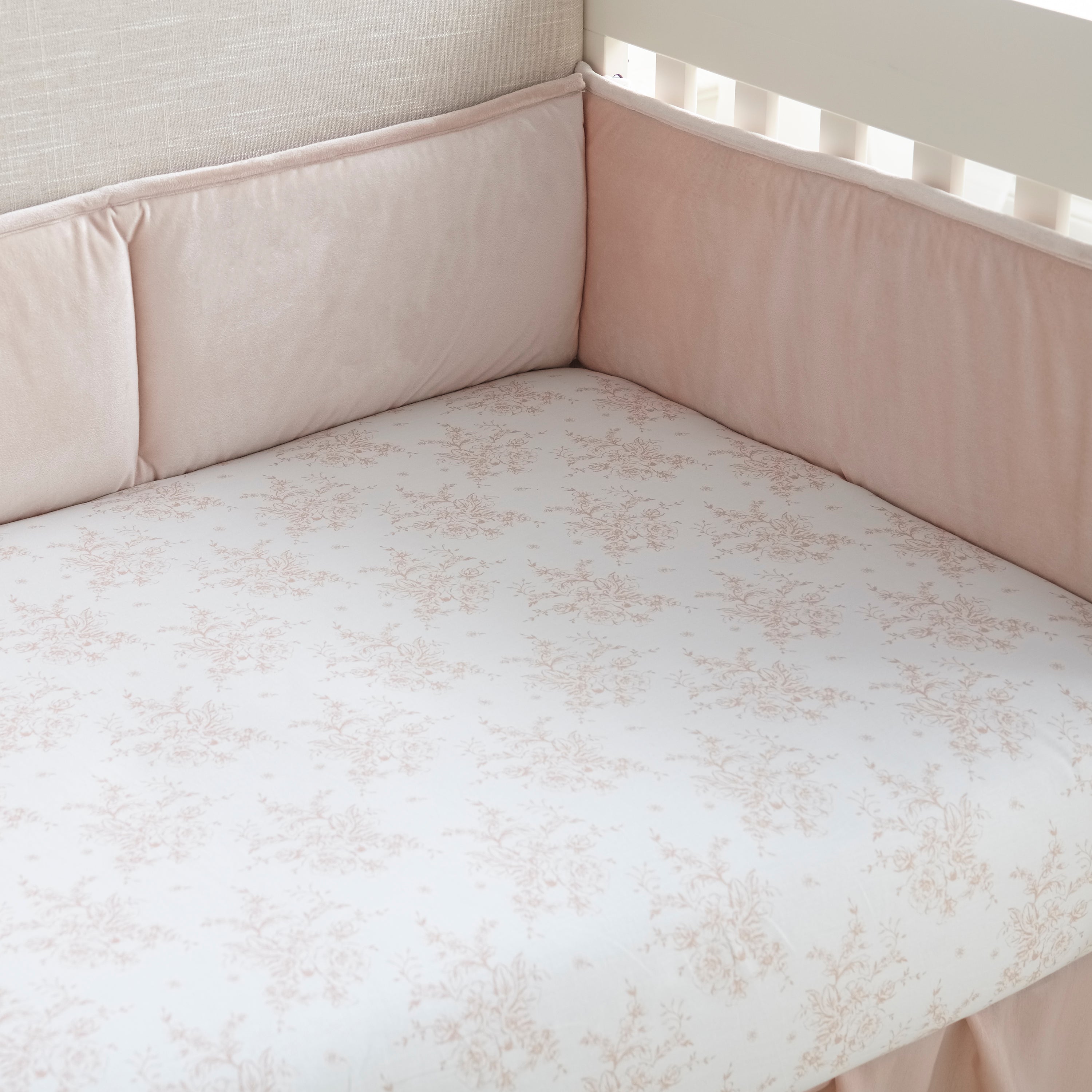 Levtex Home Heritage Blush Floral Organic Cotton Crib Fitted Sheet Crib Fitted Sheets