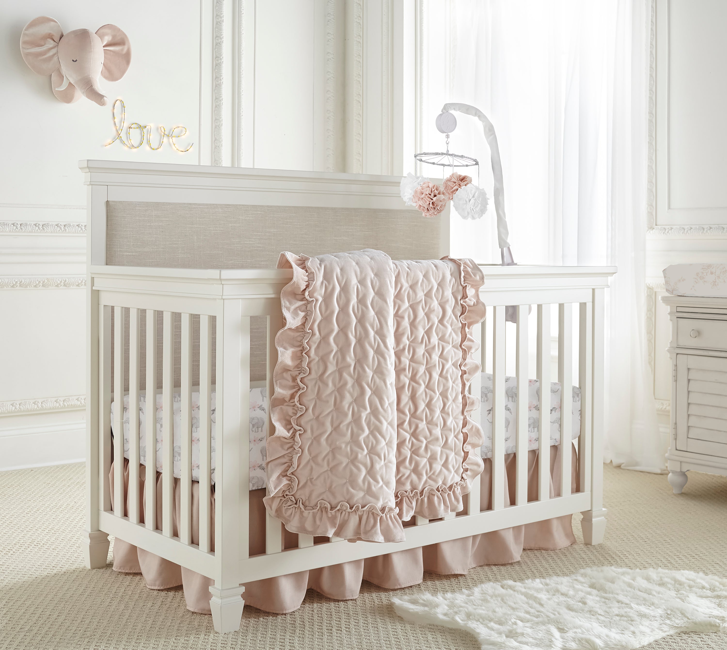 Levtex Home Heritage Blush Floral Organic Cotton Crib Fitted Sheet Crib Fitted Sheets