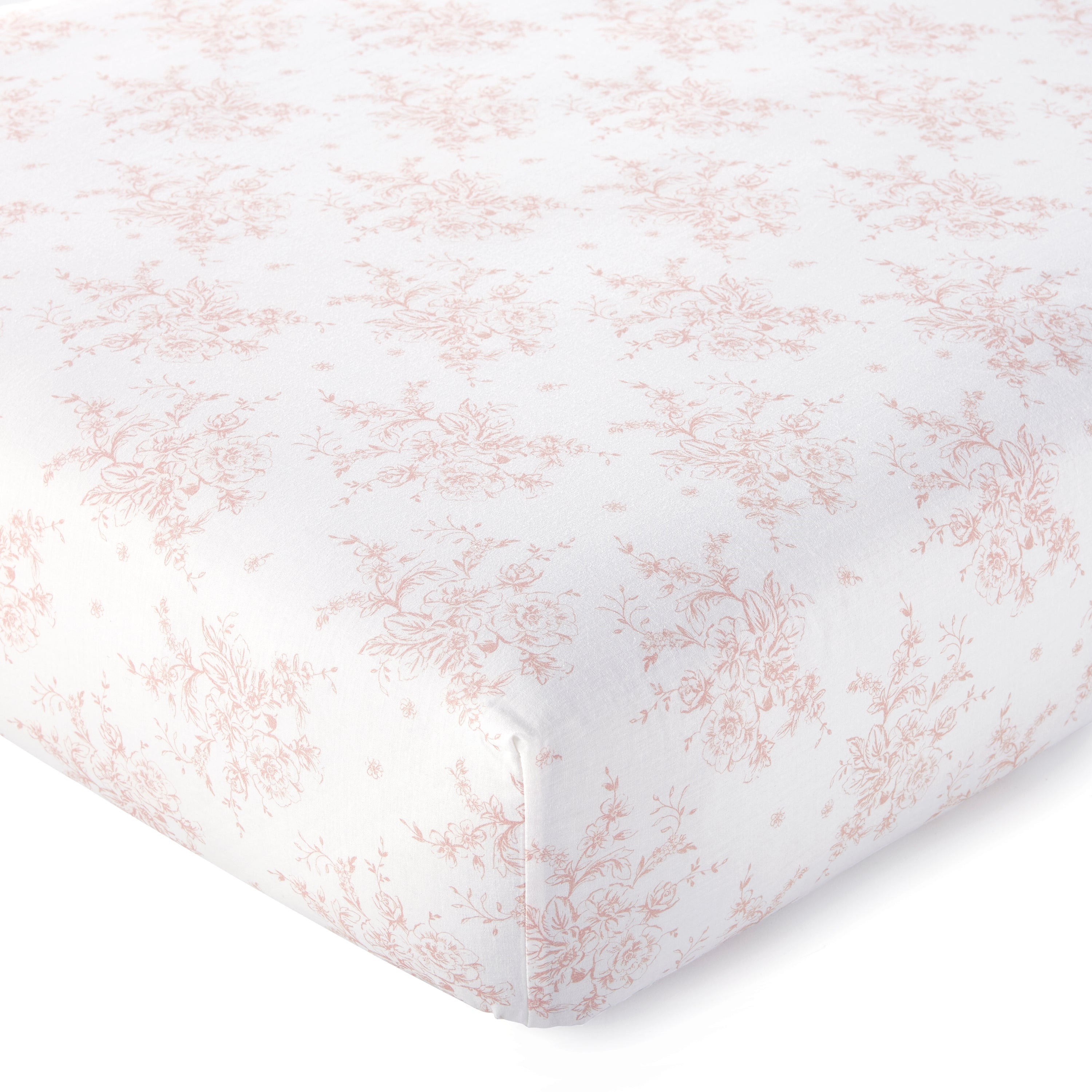 Levtex Home Heritage Blush Floral Organic Cotton Crib Fitted Sheet Crib Fitted Sheets