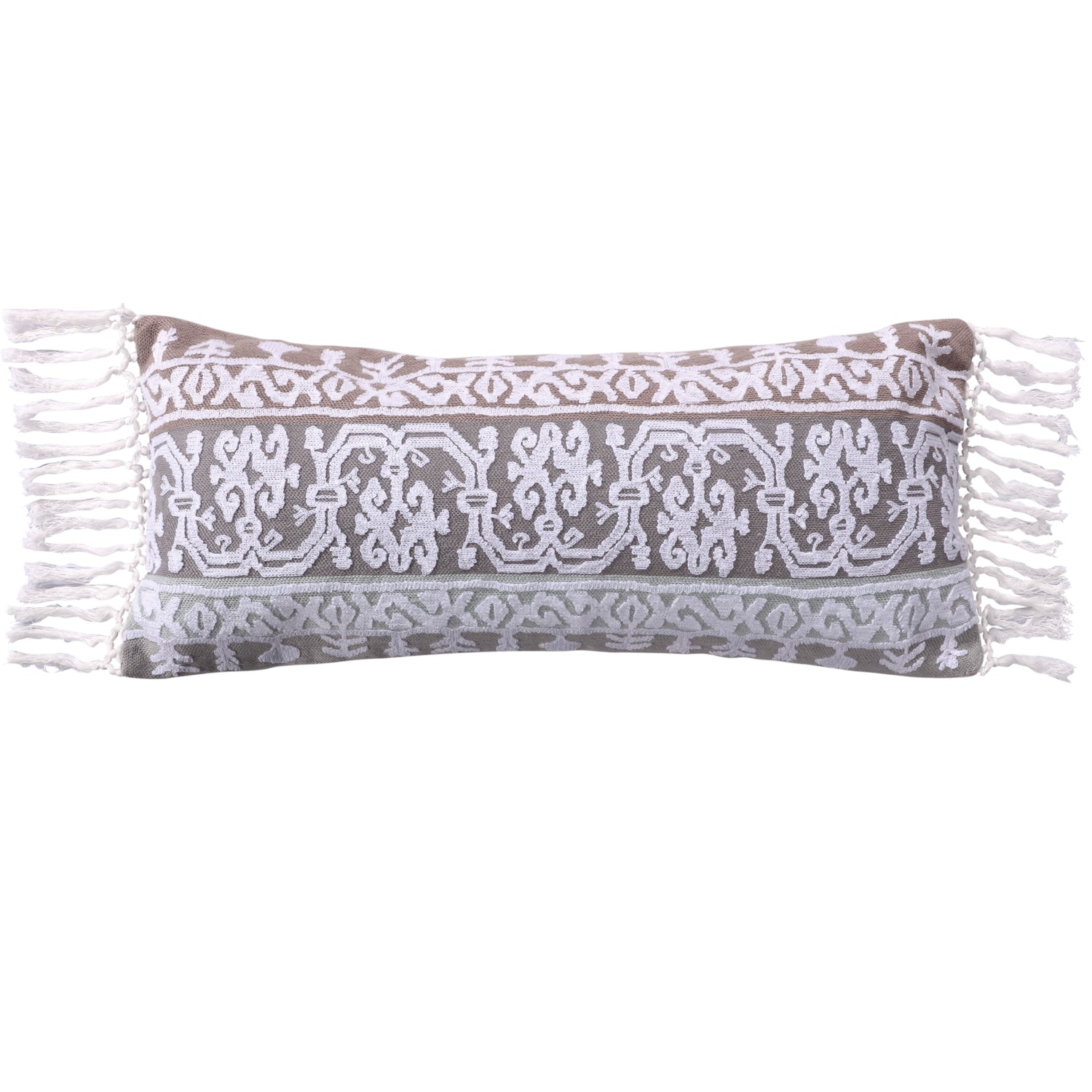 Levtex Home Josie Spa Crewel Embroidered Tassel Trim Pillow Decorative Pillows