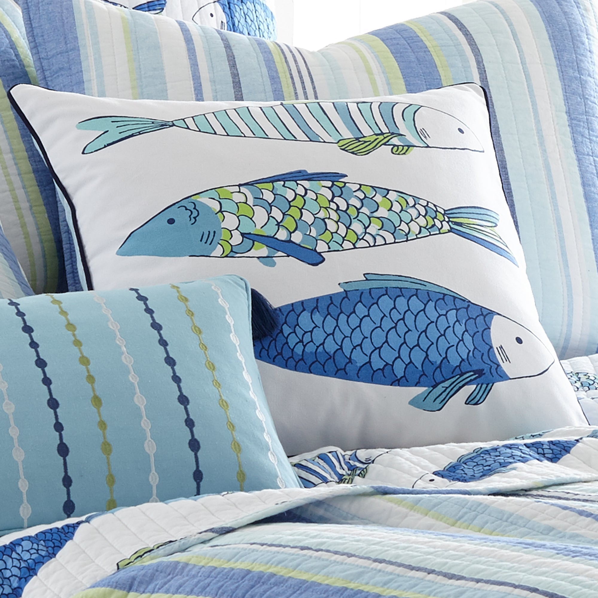 Levtex Home Catalina Fish Printed Fish pillow Decorative Pillows