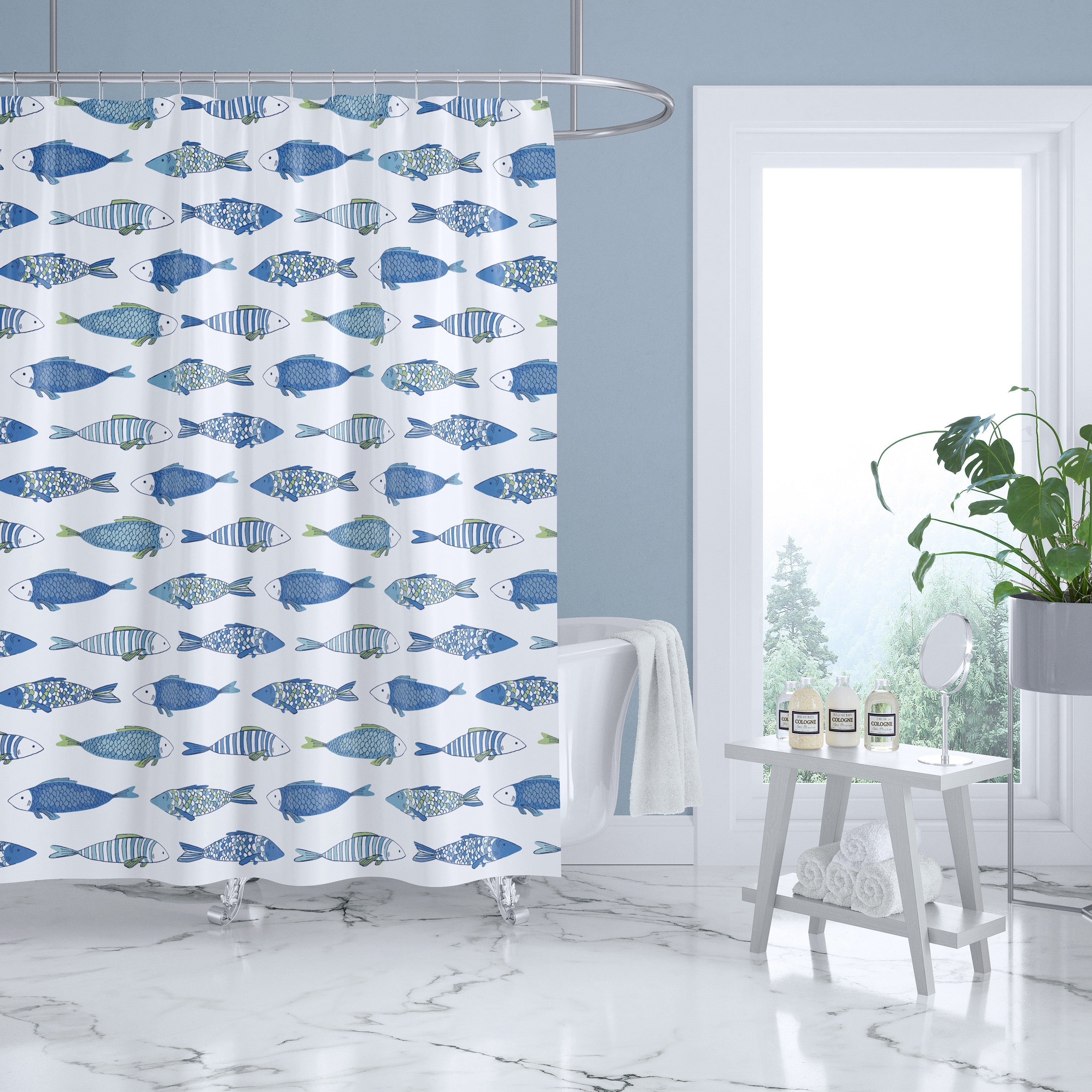 Levtex Home Catalina Fish Shower Curtain Shower Curtains