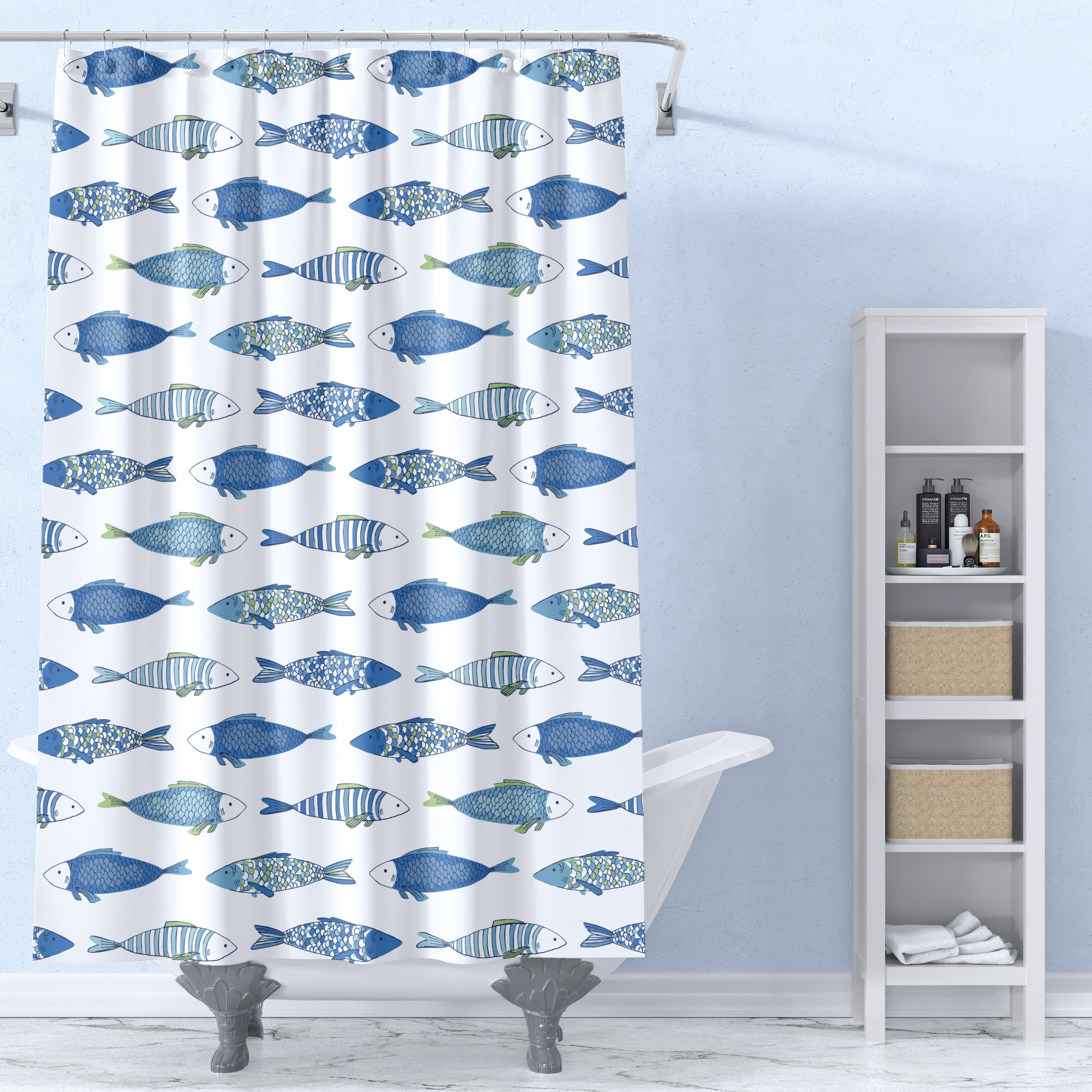 Levtex Home Catalina Fish Shower Curtain Shower Curtains