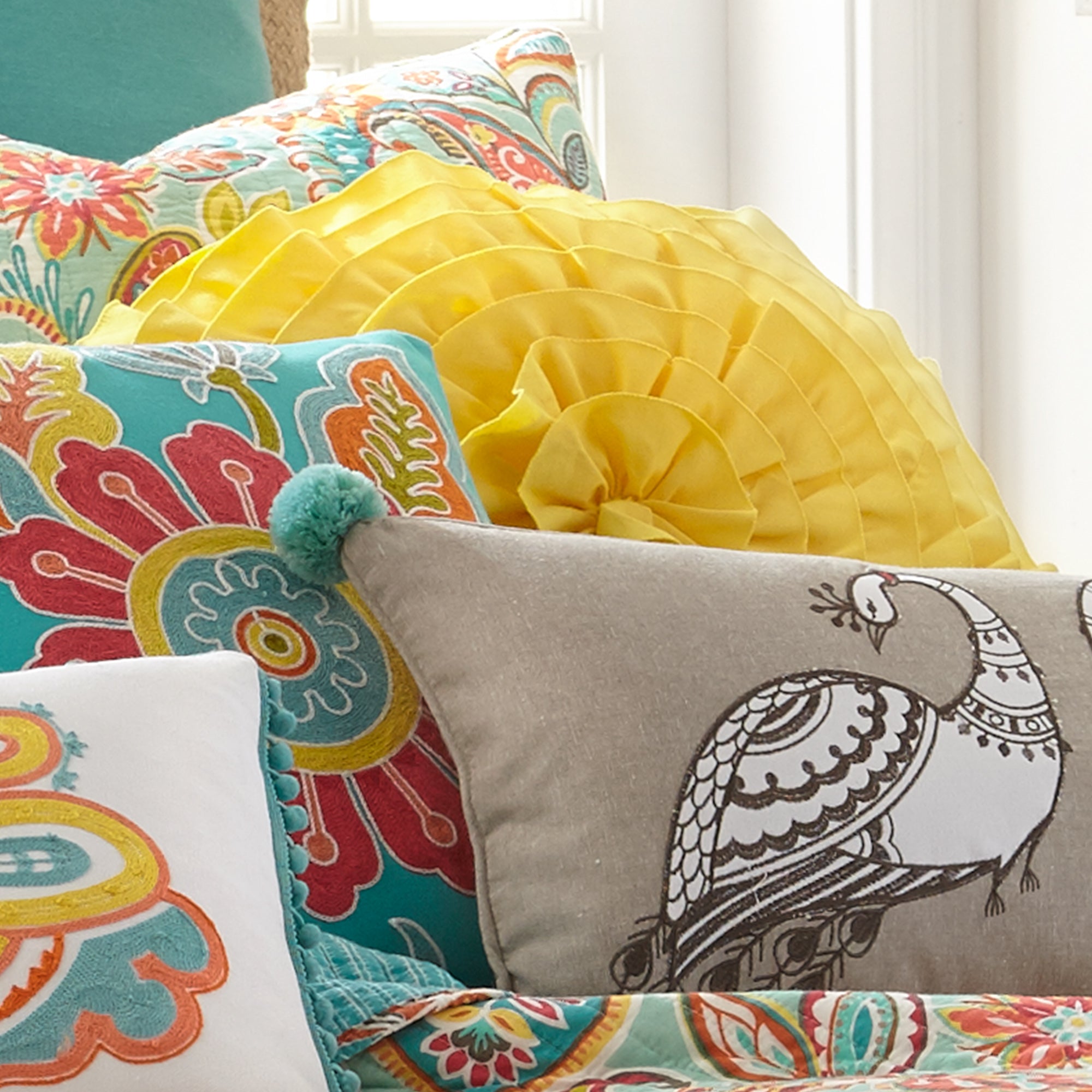 Levtex Home Palisades Yellow Blossom Pillow Decorative Pillows