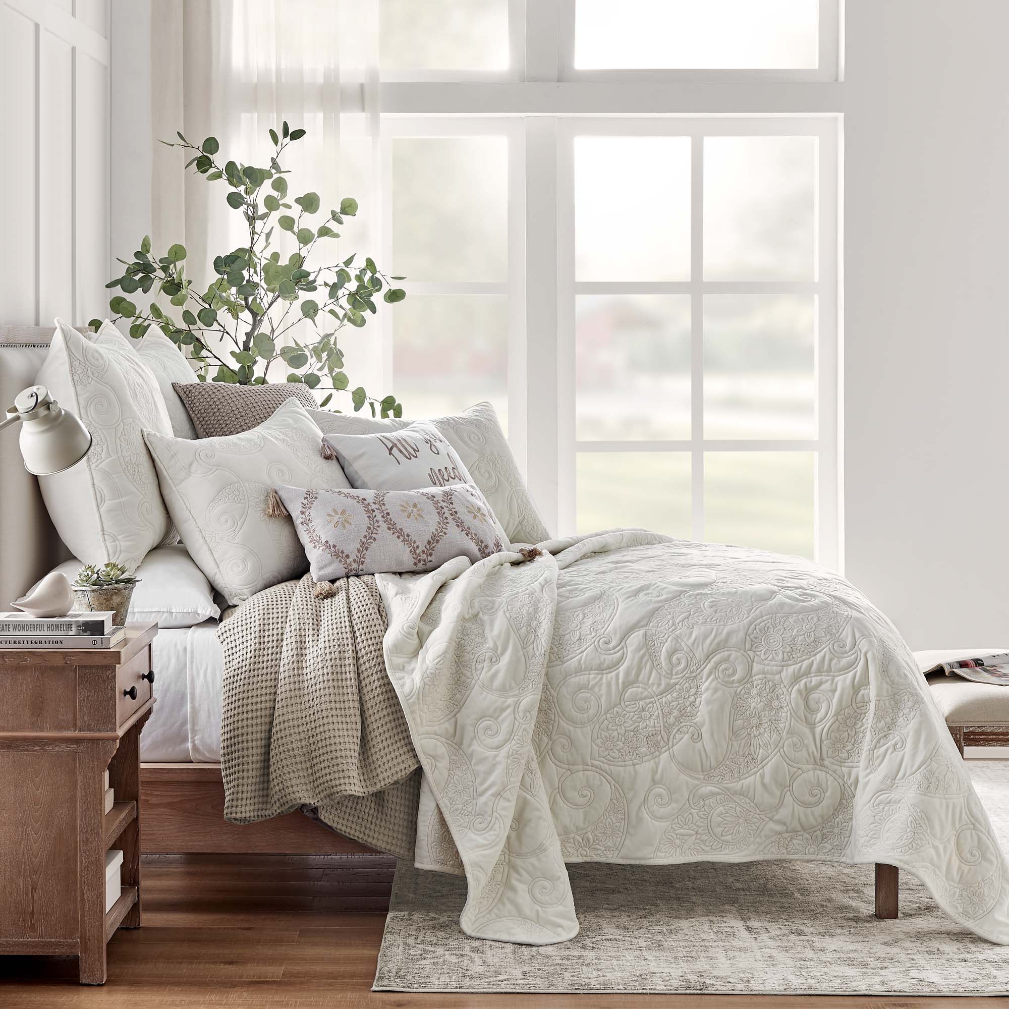 Levtex Home Cream Velvet Quilt Set Quilts