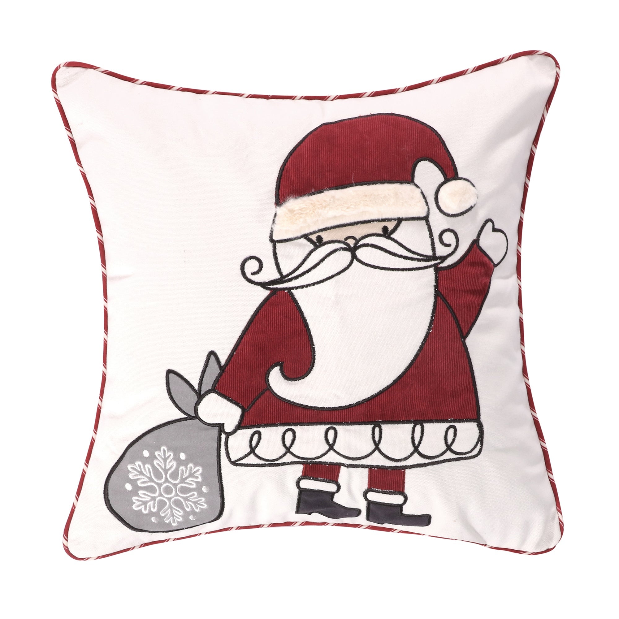 Levtex Home Santa Claus Lane Appliqued Santa Pillow Decorative Pillows
