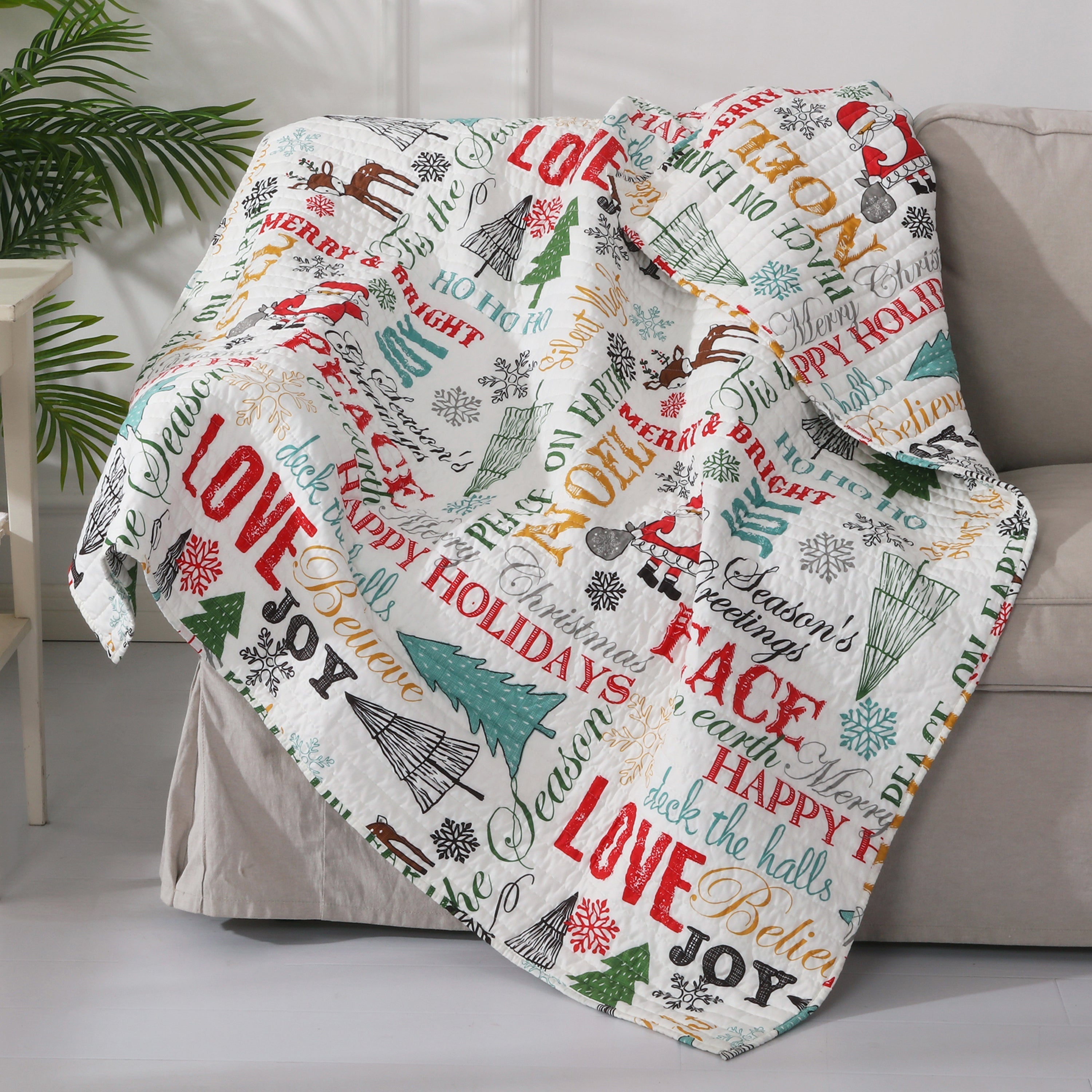 Levtex Home Santa Claus Quilted Throw Throws
