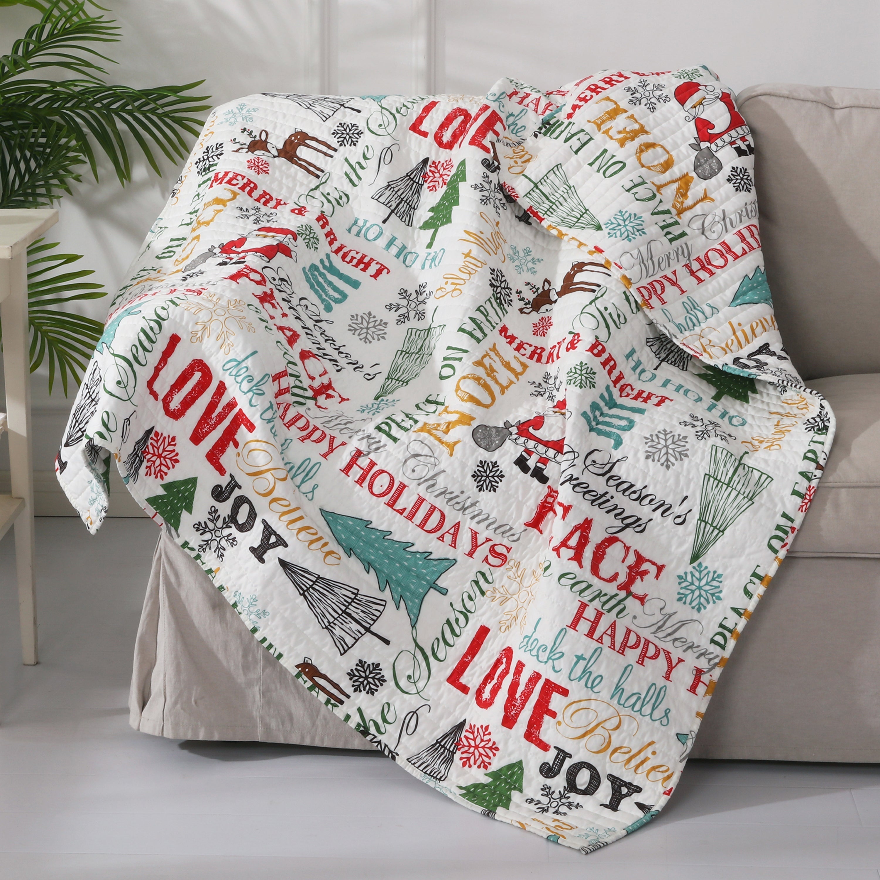 Santa Claus Quilted Throw