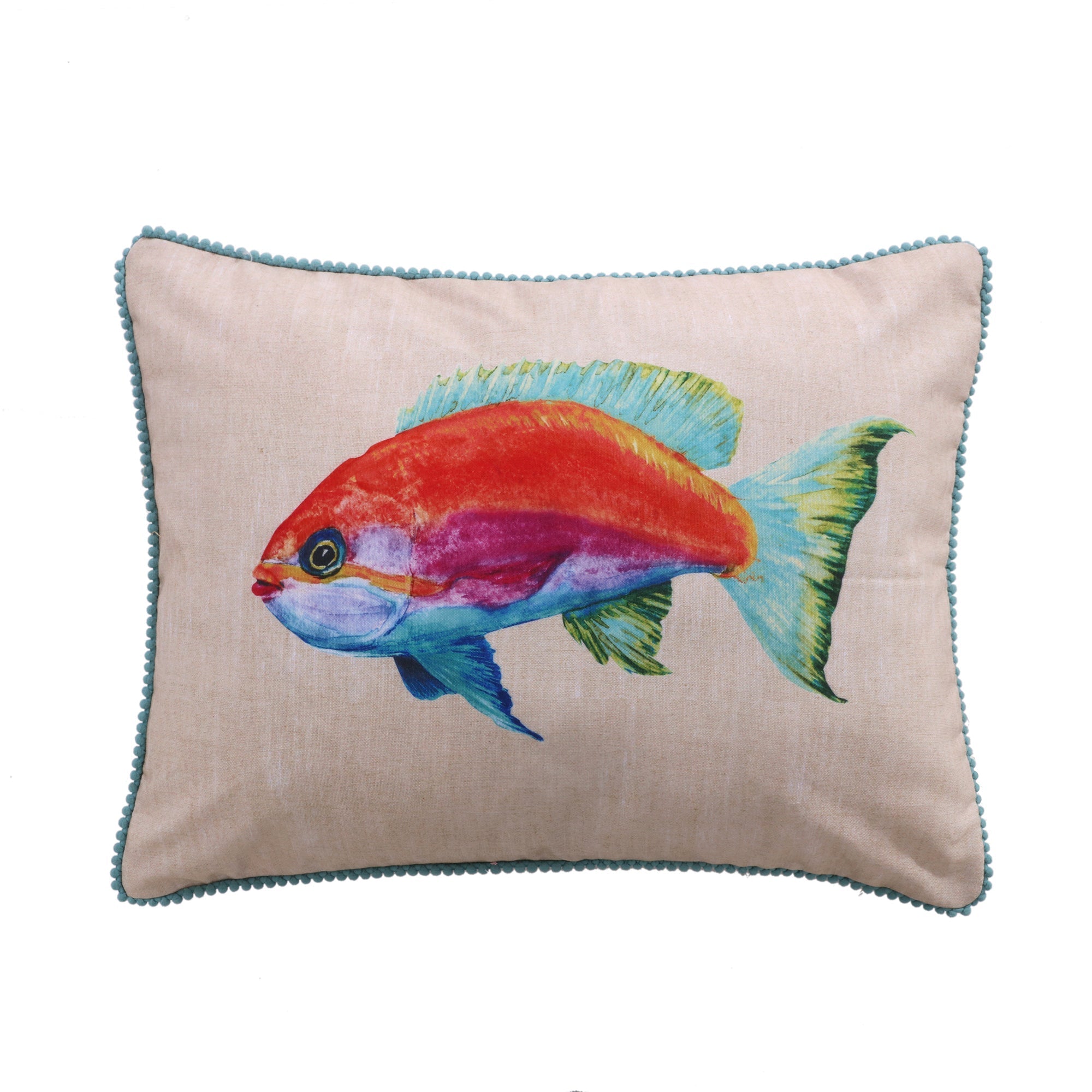 Levtex Home Beachwalk Multi Colored Fish Pillow Decorative Pillows