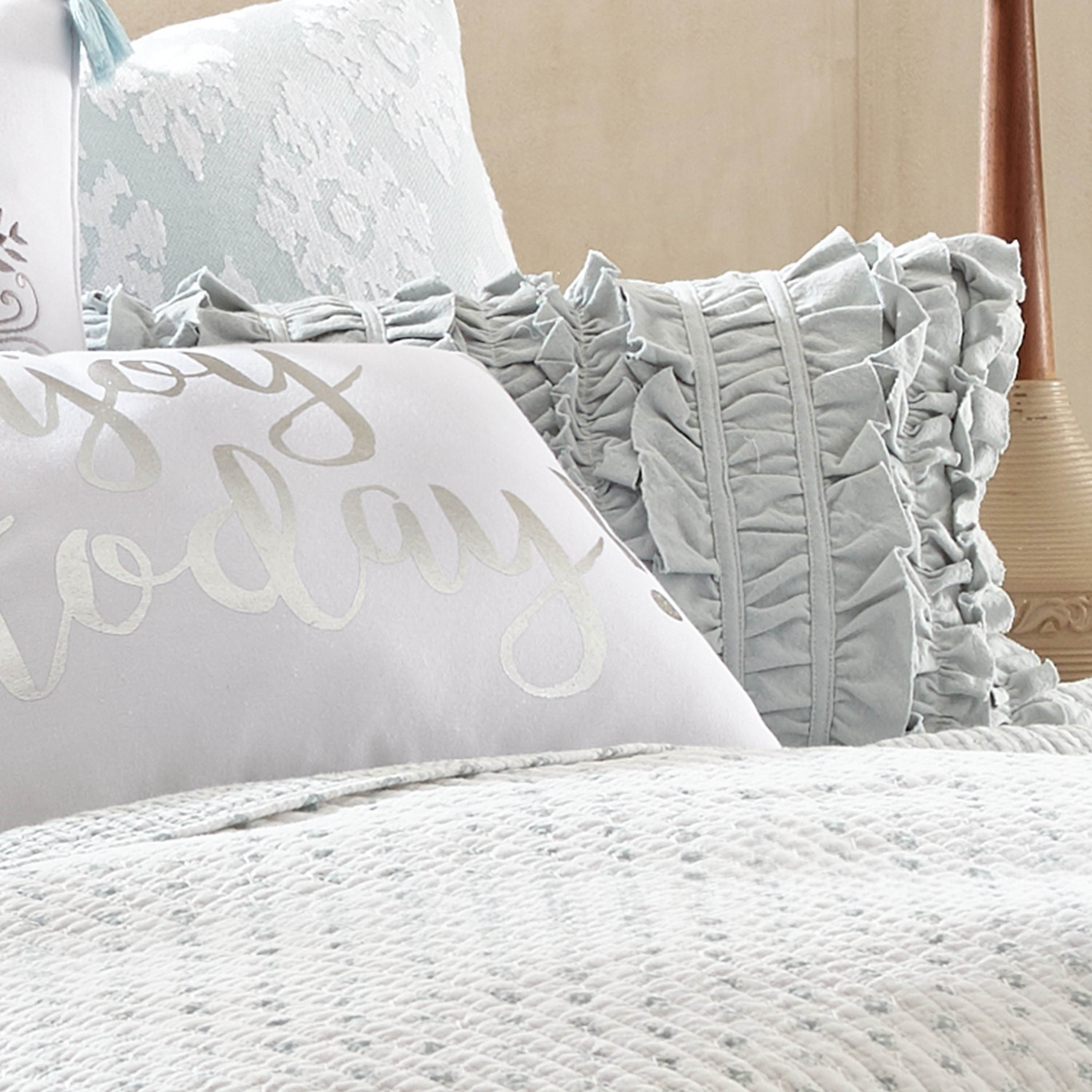 Ditsy Spa Ruched Pillow