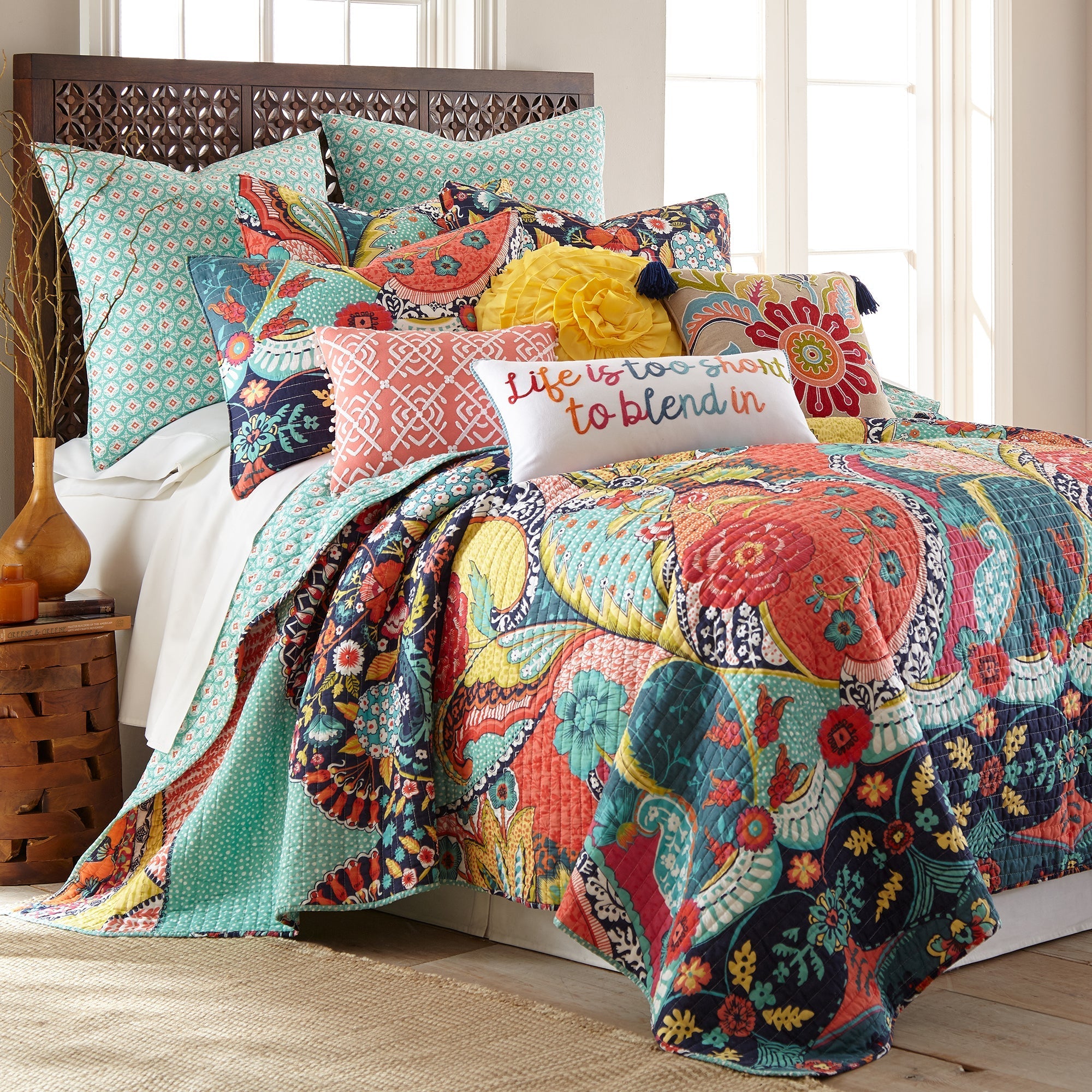 Levtex Home Jules Life Too Short Pom Pillow Decorative Pillows