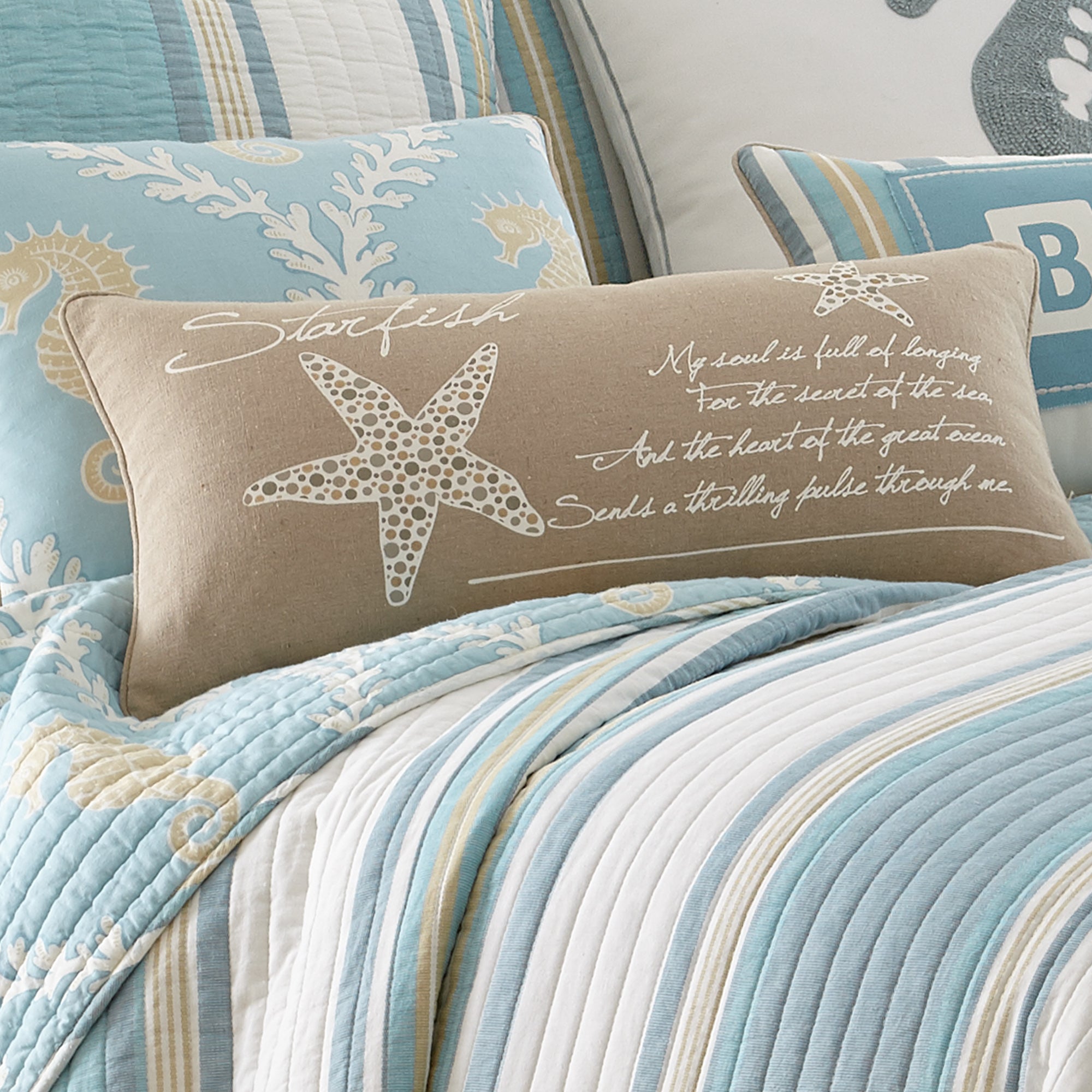 Levtex Home Kailua Starfish Script Pillow Decorative Pillows