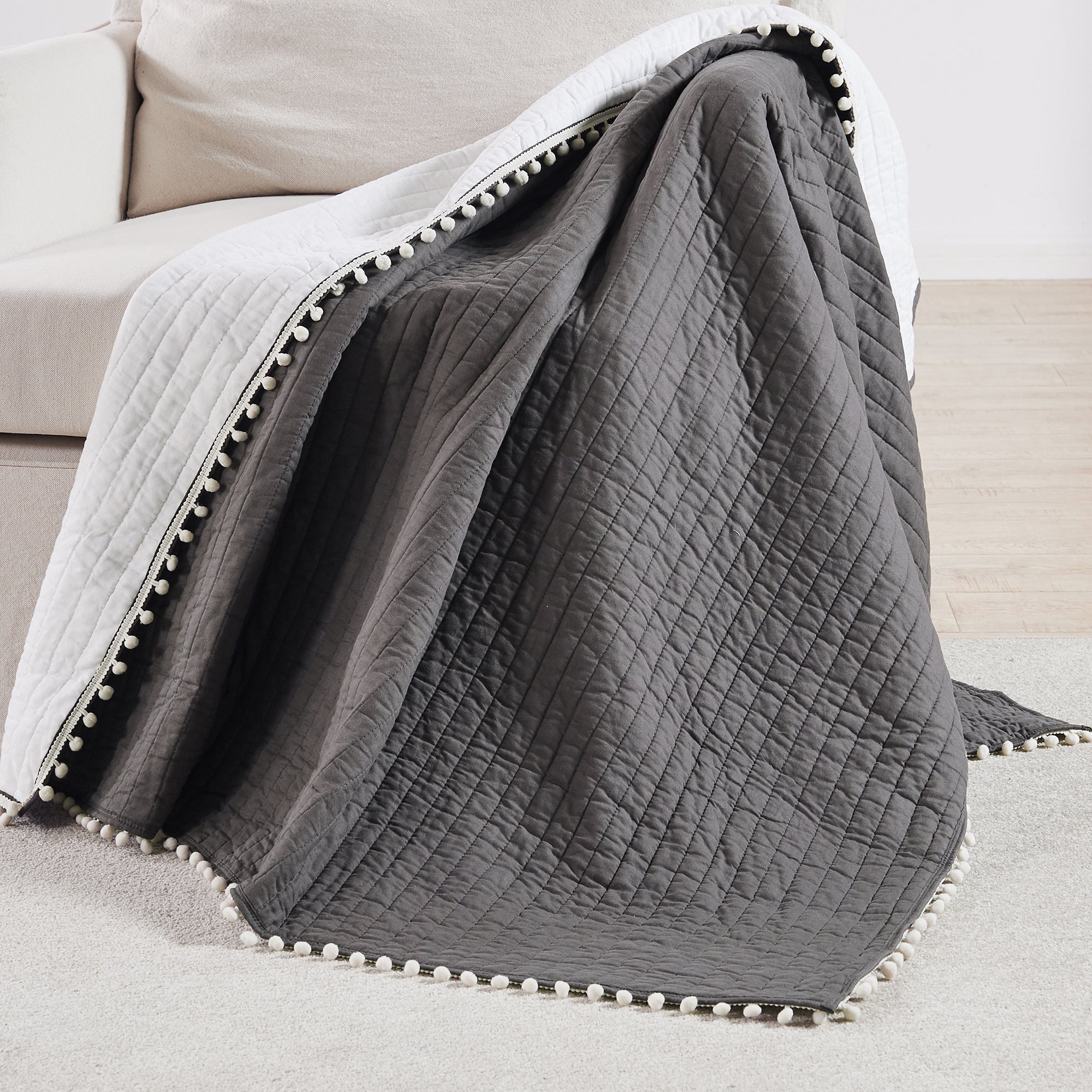 Levtex Home Pom Pom Quilted Throw Throws