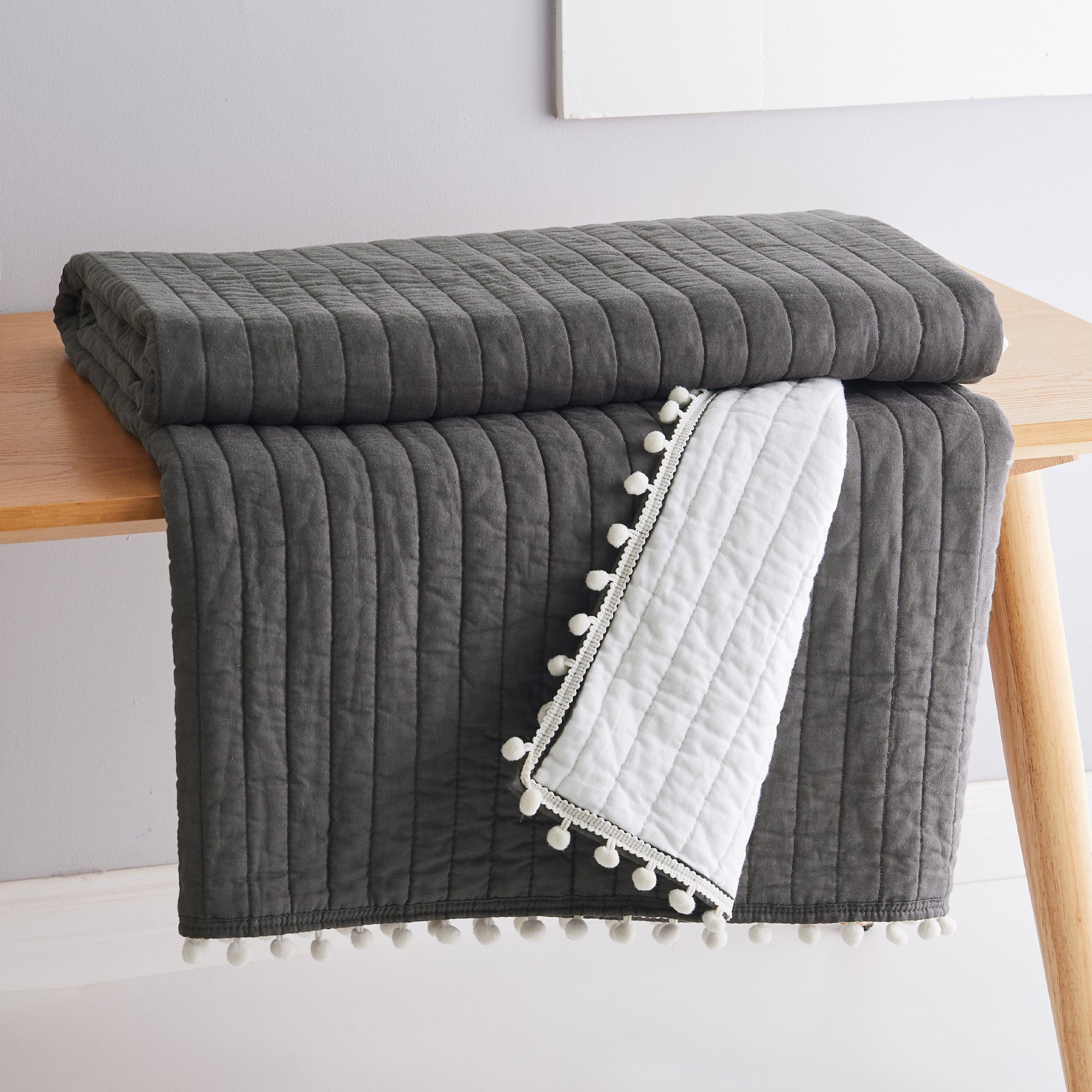 Levtex Home Pom Pom Quilted Throw Throws