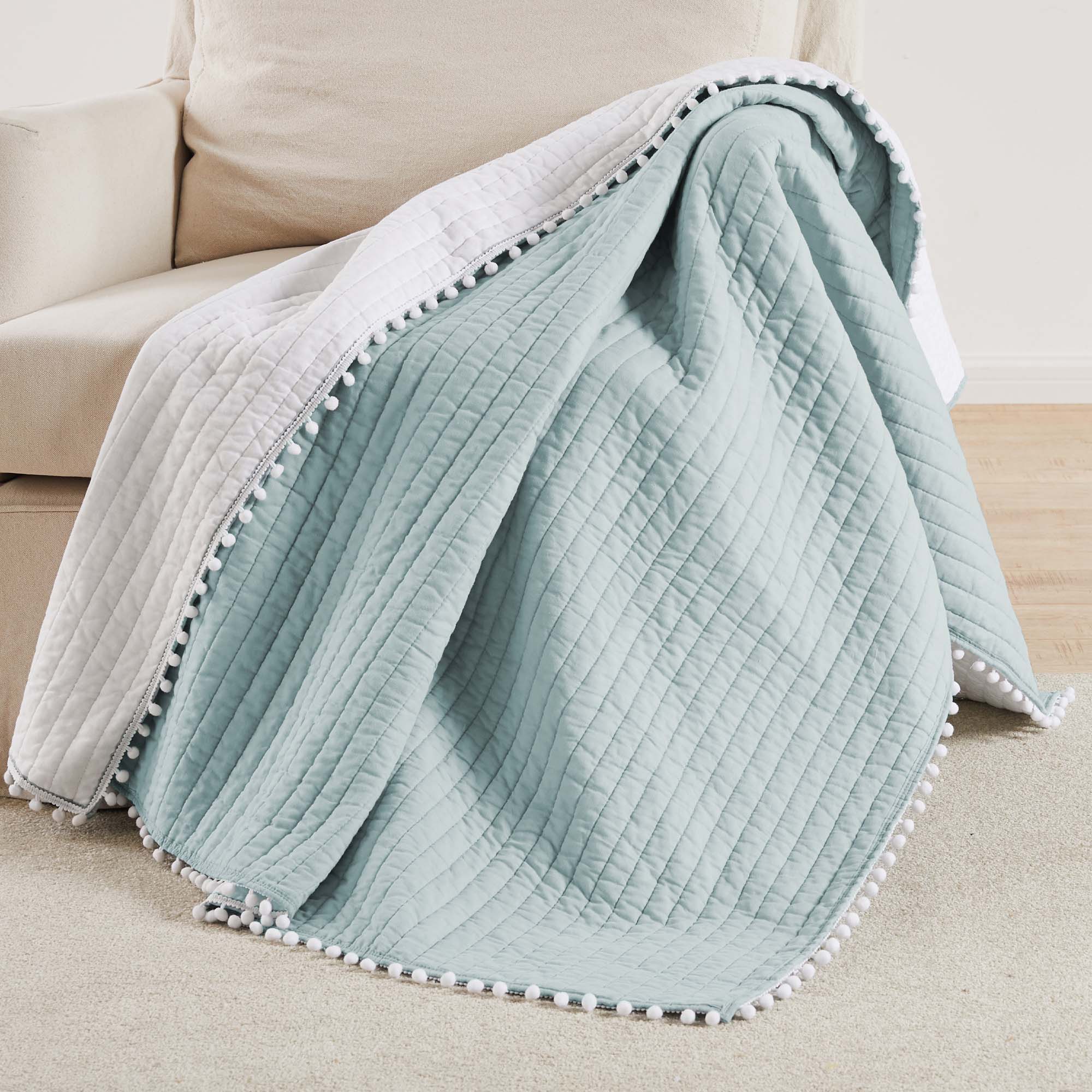 Levtex Home Pom Pom Quilted Throw Throws