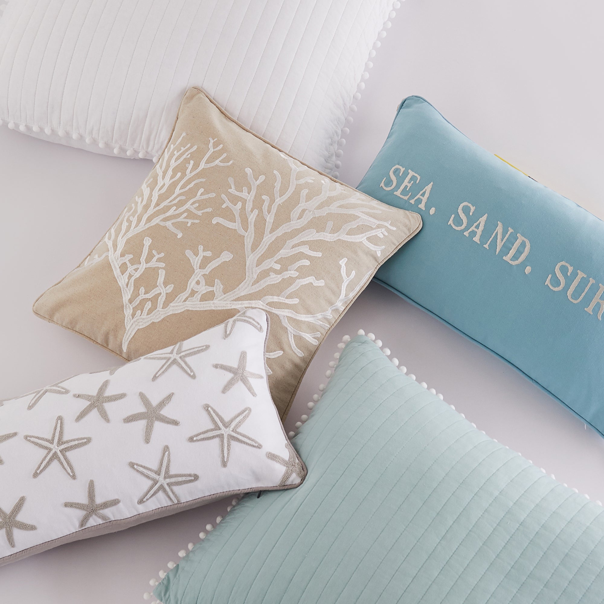 Levtex Home Pom Pom Blue Haze Shams Euro Shams
