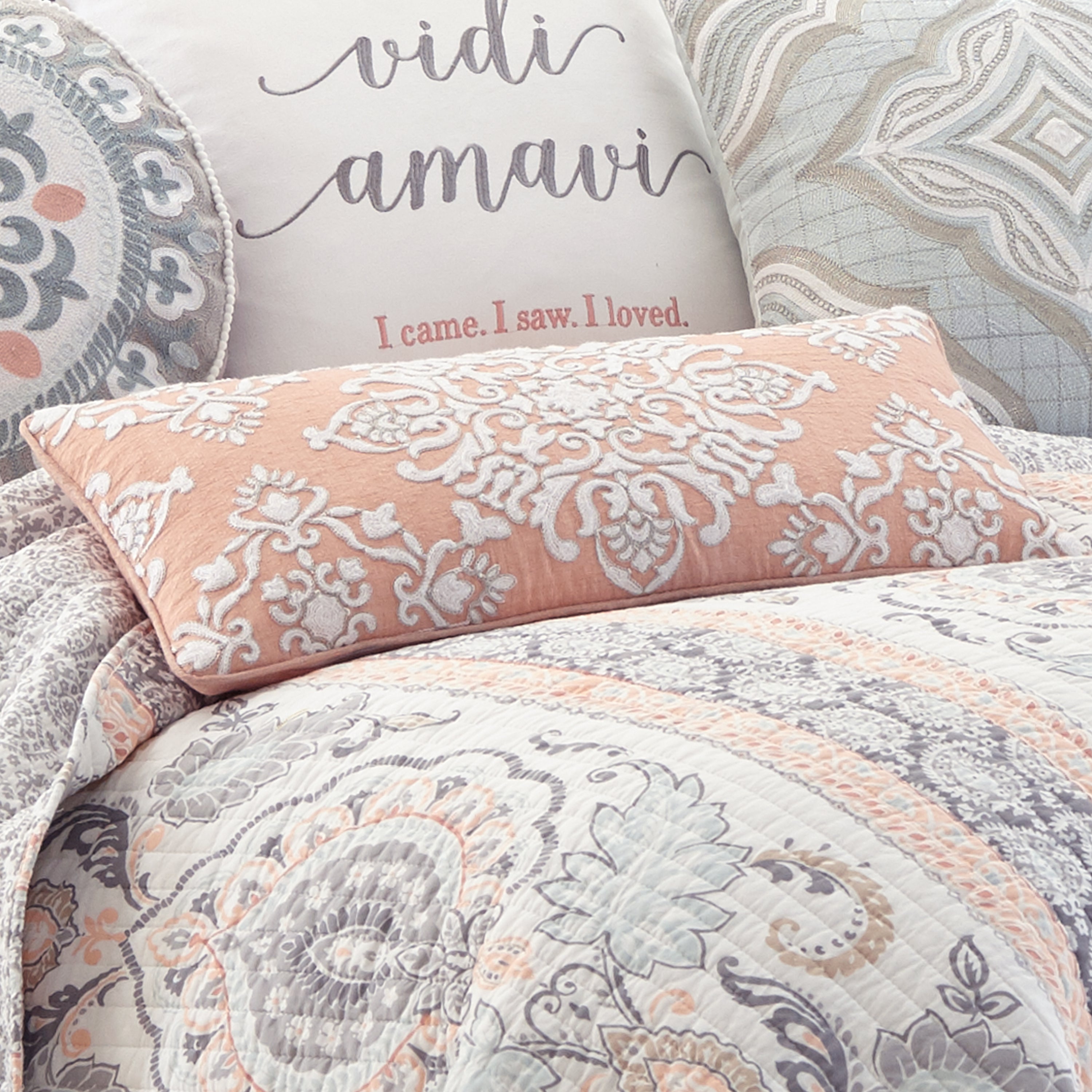 Levtex Home Darcy Coral Pillow Decorative Pillows