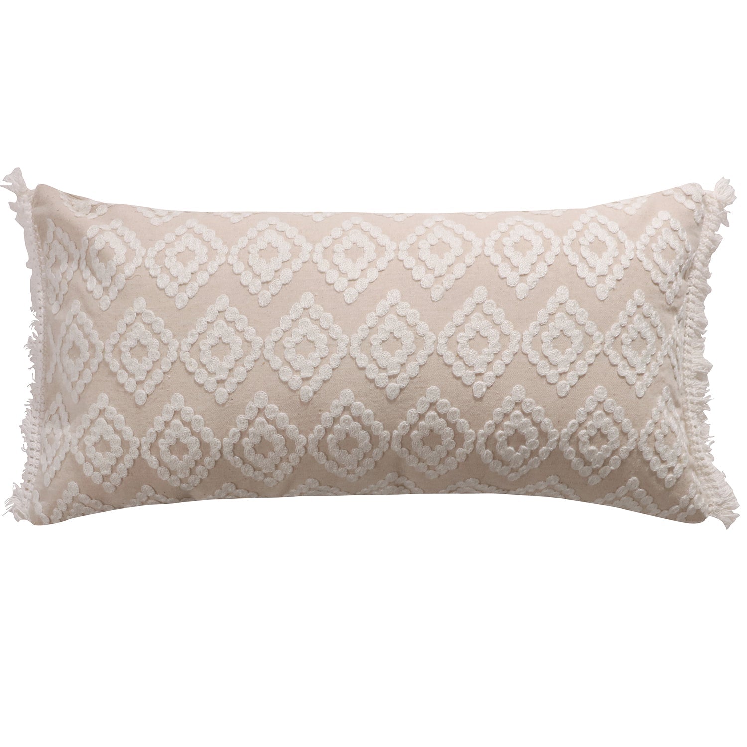 Levtex Home Addie Cream Diamond Fringe Pillow Decorative Pillows