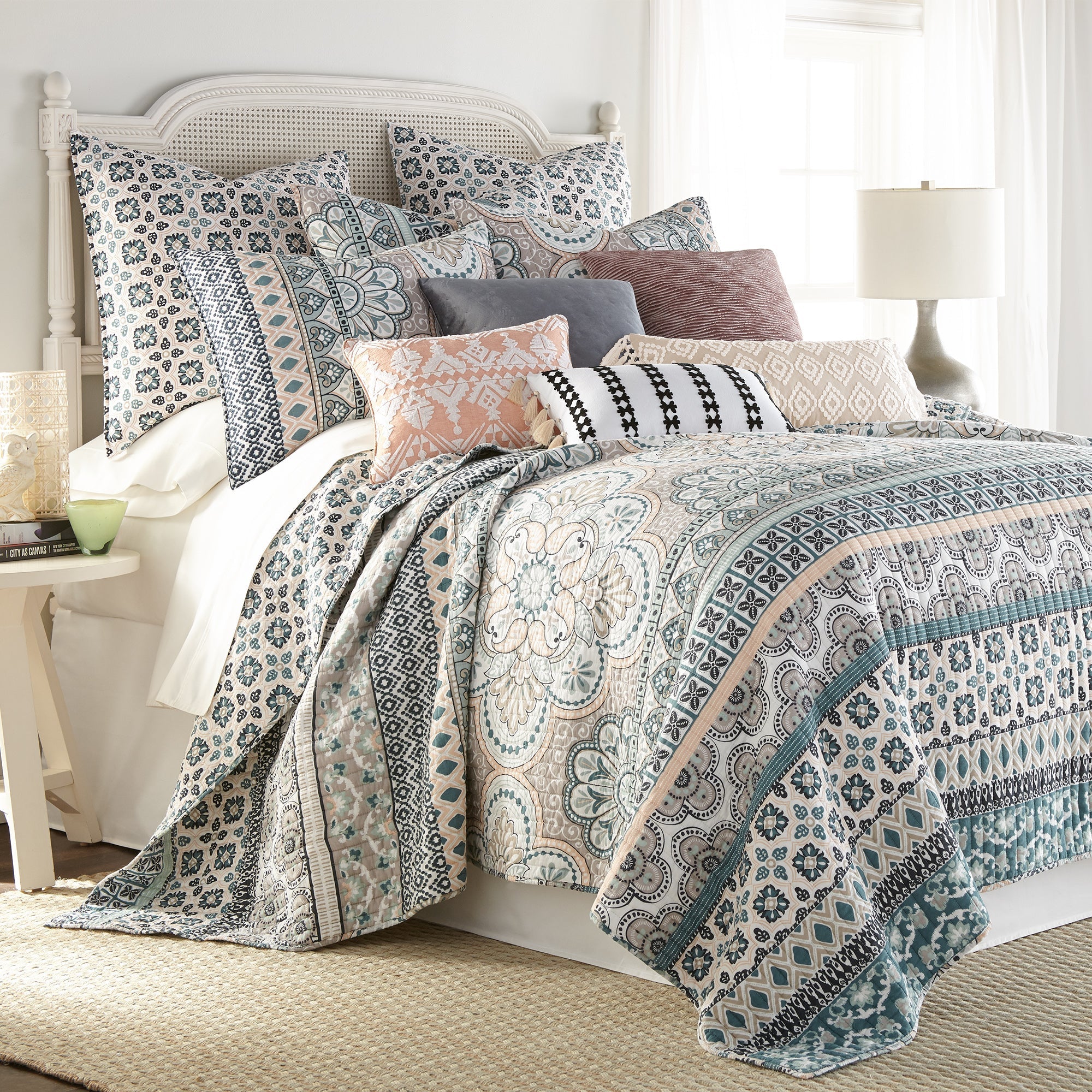 Levtex Home Addie Cream Diamond Fringe Pillow Decorative Pillows
