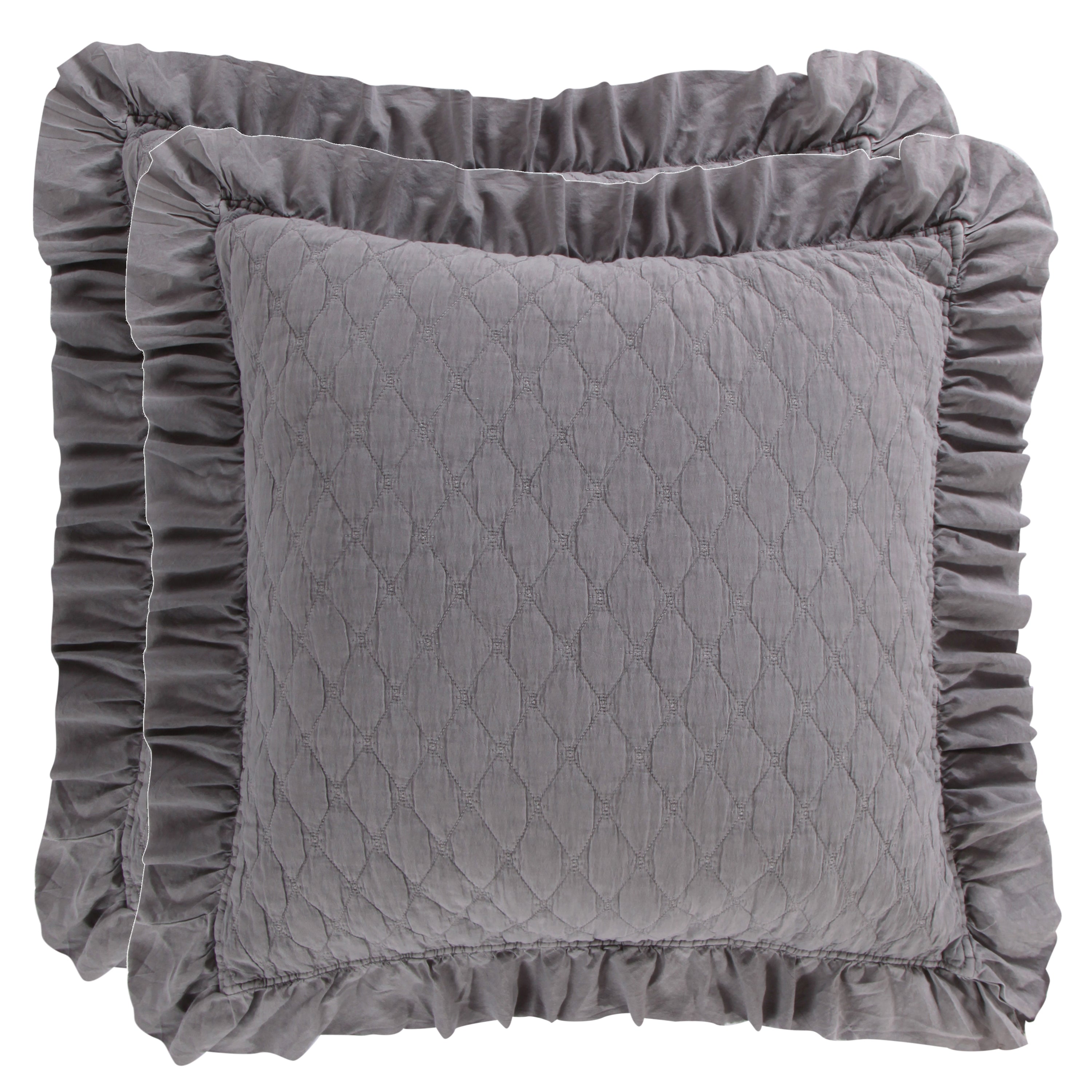 Levtex Home Grey Stonewashed Euro Sham set2 Euro Shams