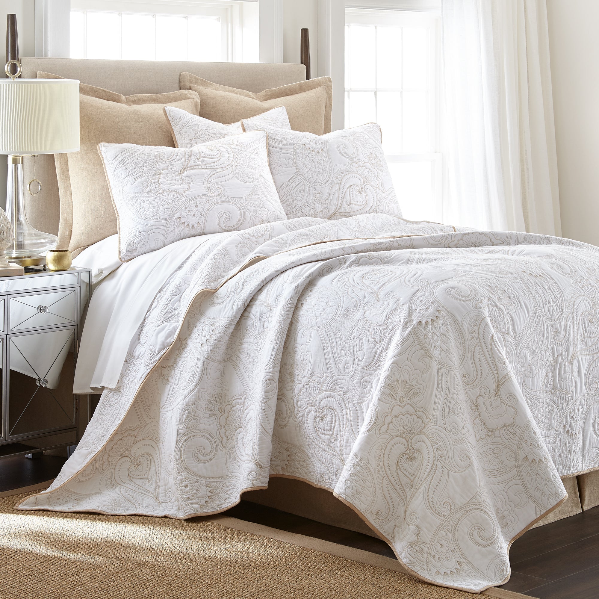 Levtex Home Perla White Quilt Set Quilts