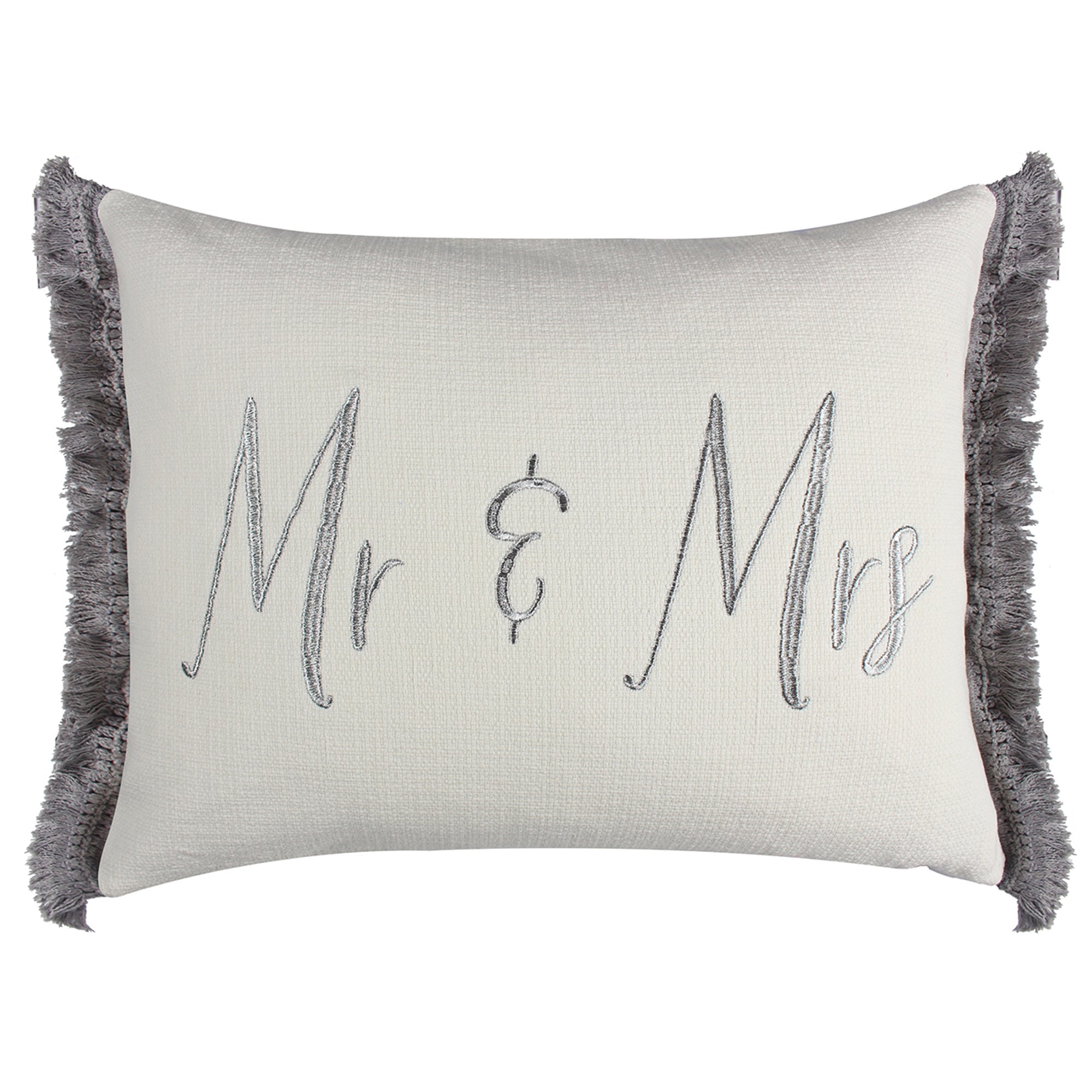 Levtex Home Perla Grey Mr & Mrs Pillow Decorative Pillows