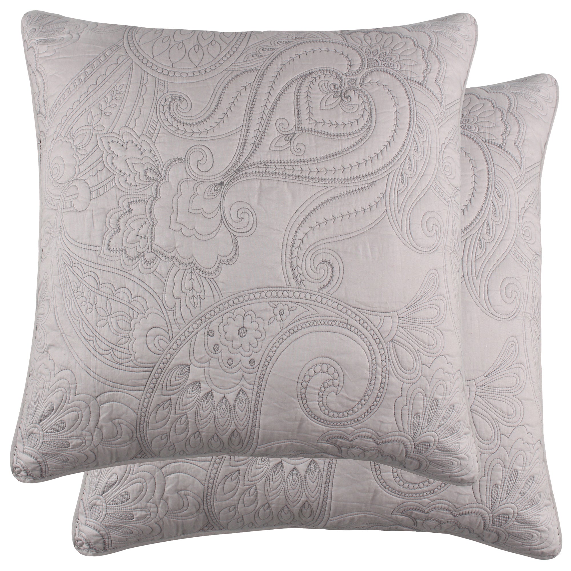 Levtex Home Perla Grey Euro Sham Set of 2 Euro Shams