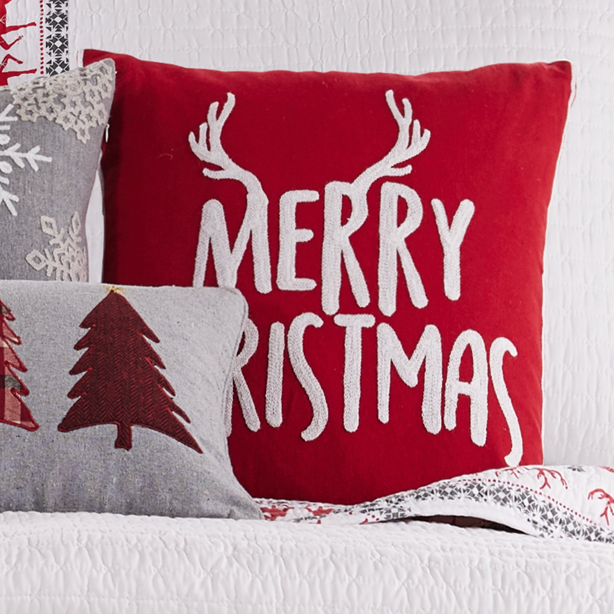 Levtex Home Rudolph Merry Christmas Pillow Decorative Pillows