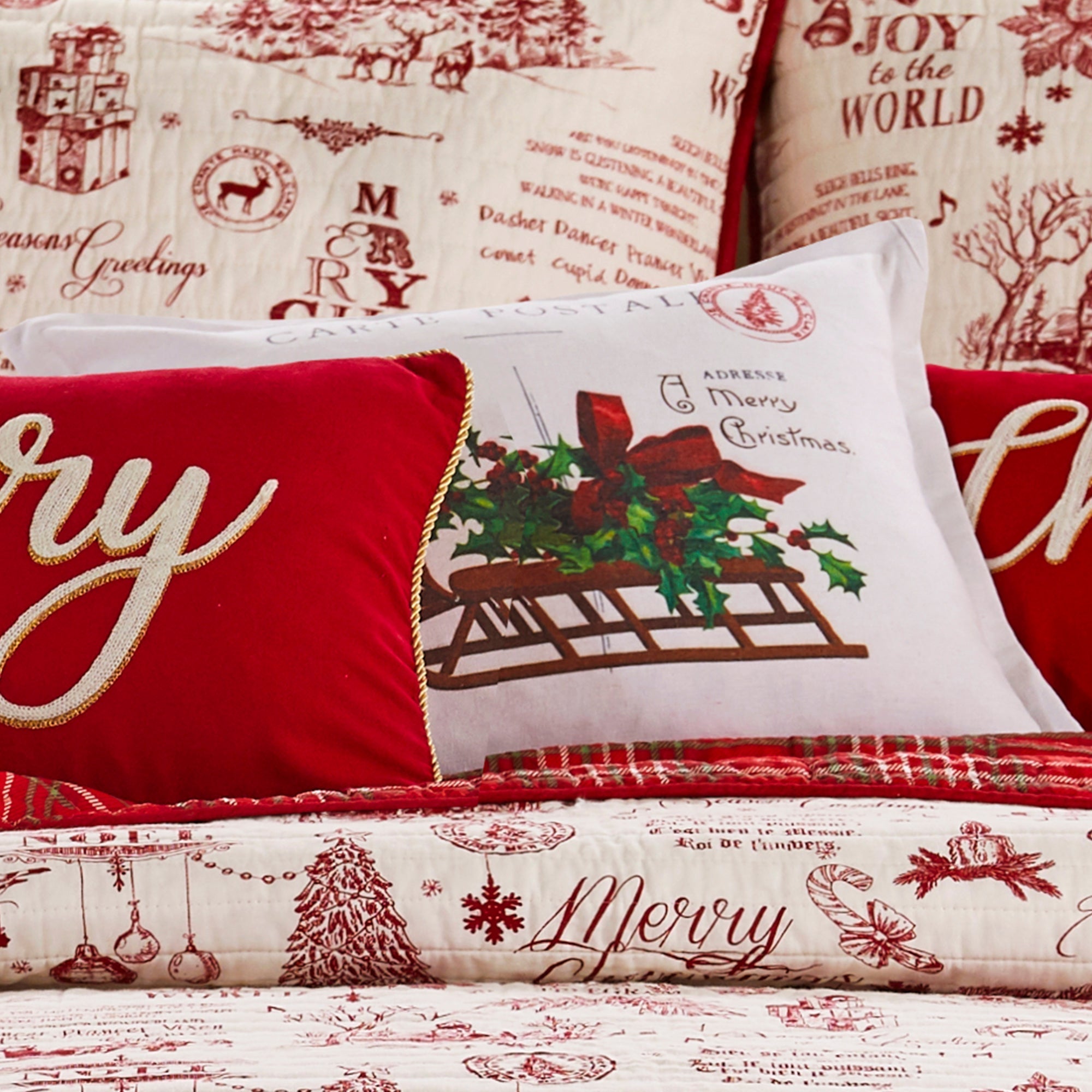 Levtex Home Yuletide Carte Postal Pillow Decorative Pillows