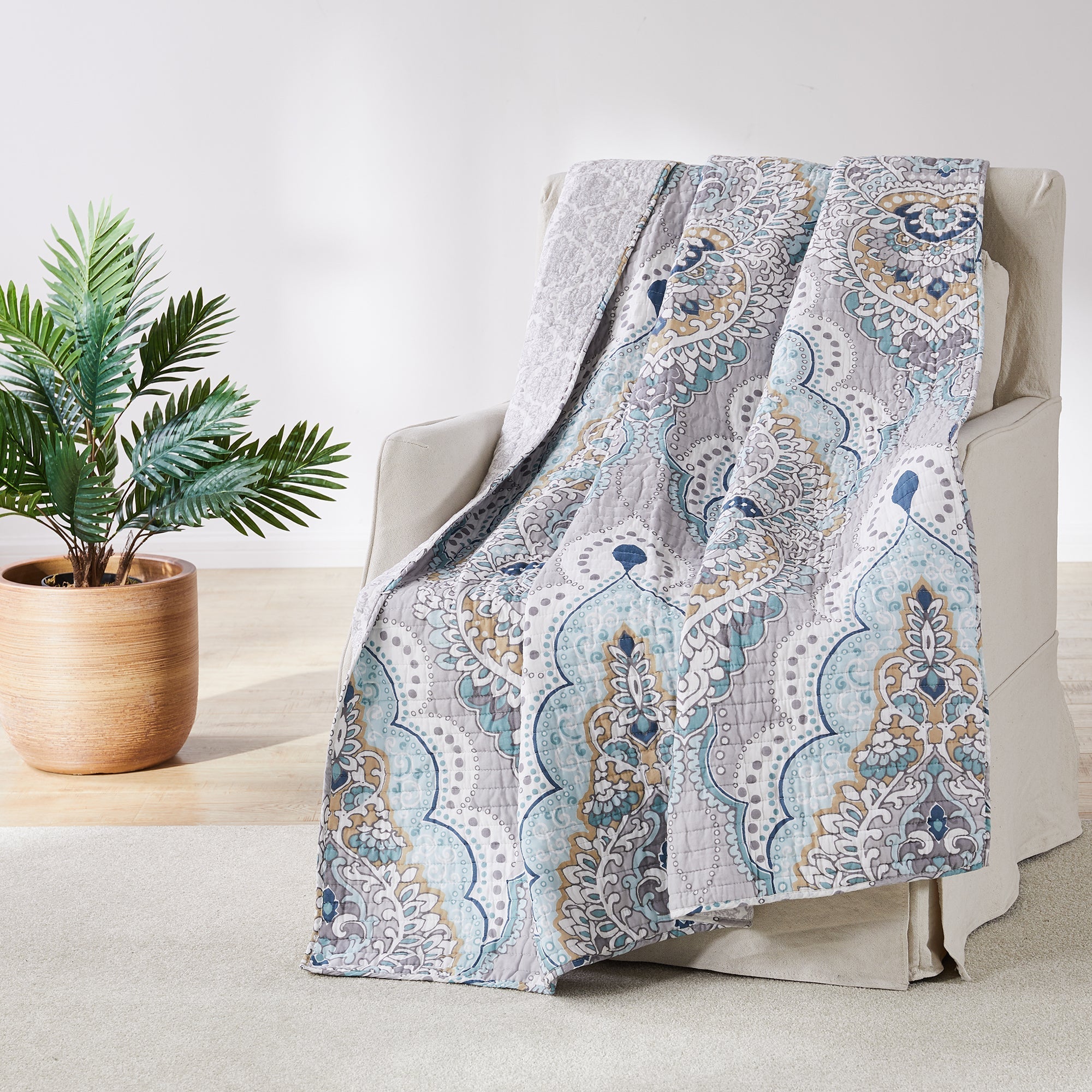 Levtex Home Olyria Coral Quilted Throw Throws
