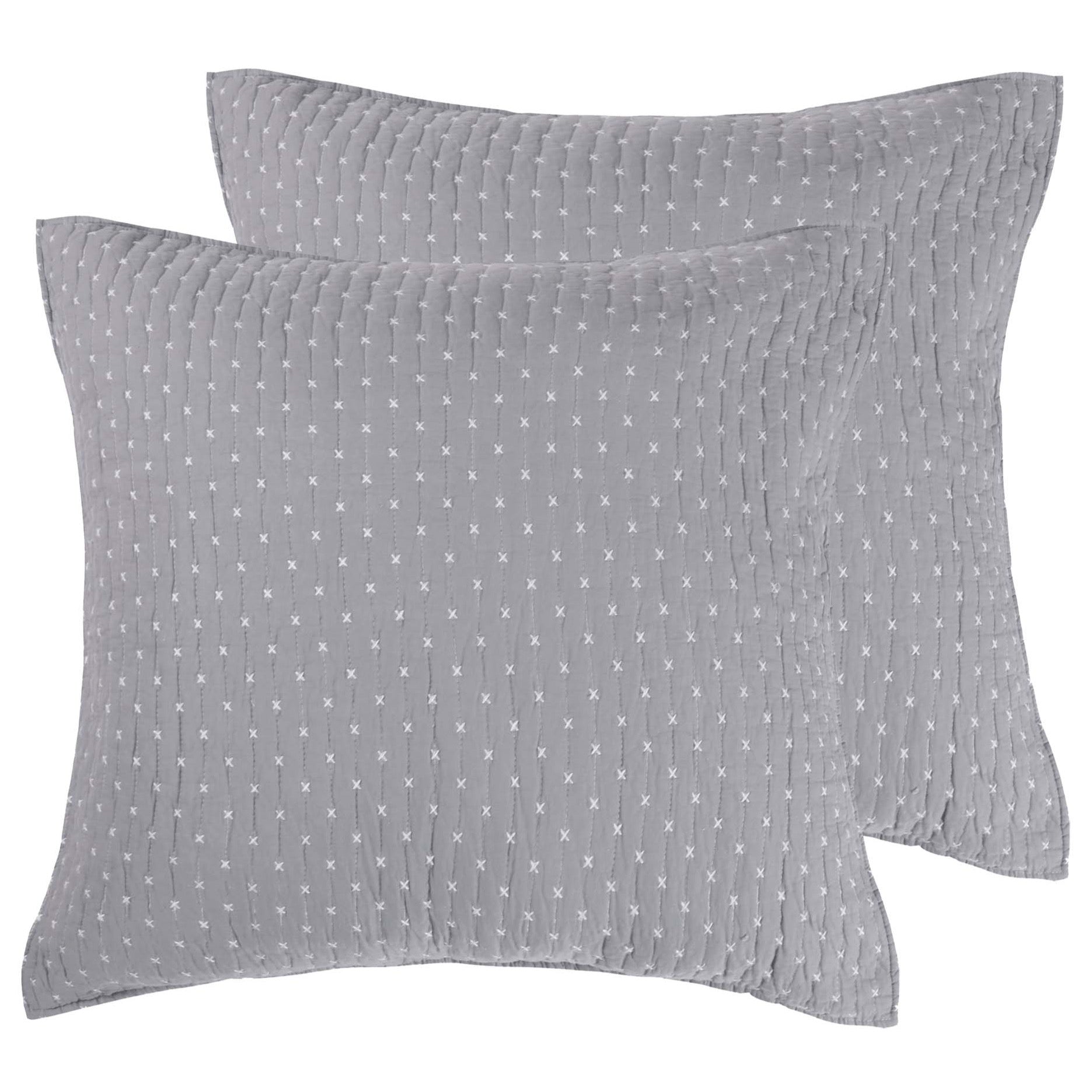 Levtex Home Cross Stitch Euro Sham Set of 2 Euro Shams