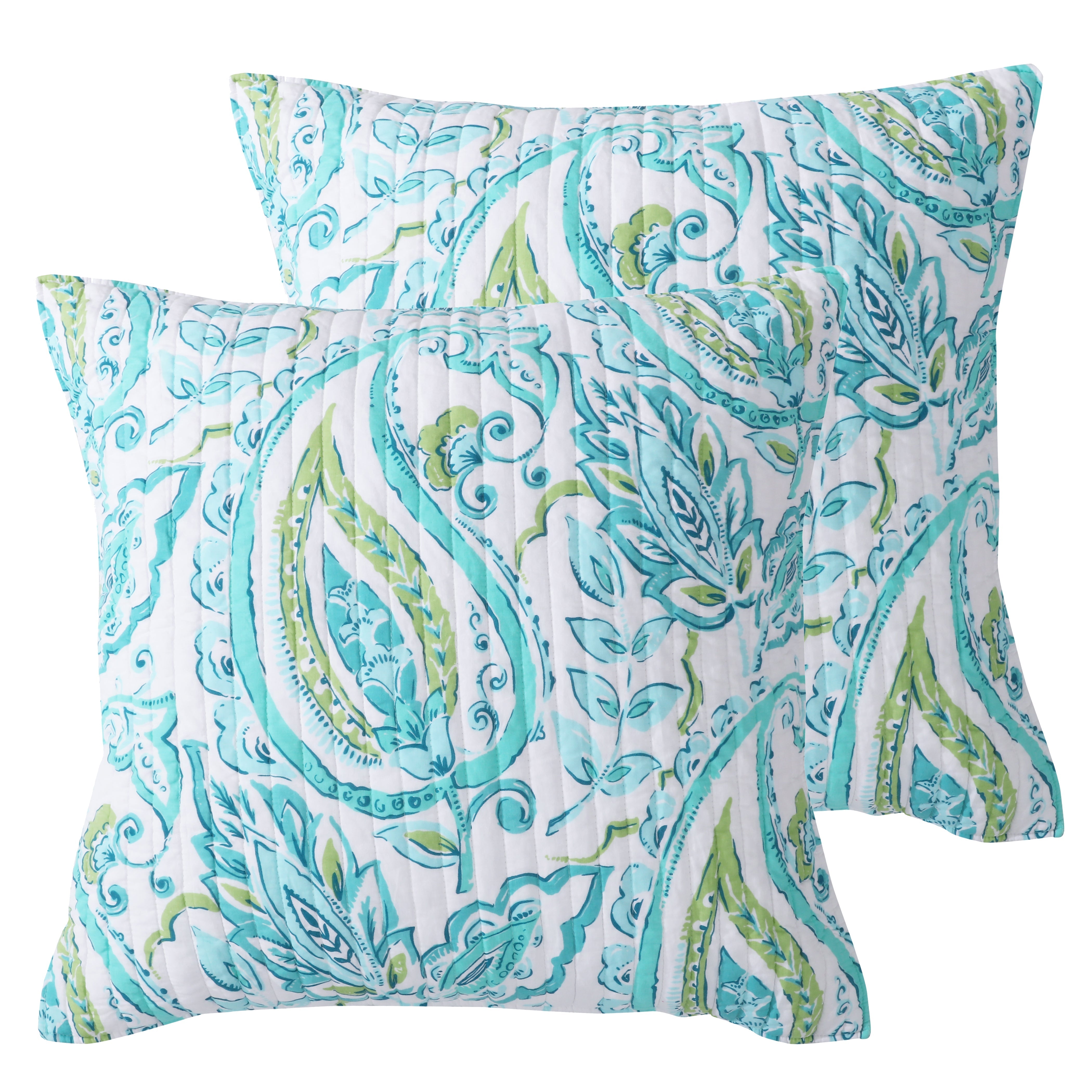 Levtex Home Tamsin Teal Euro Sham Set Euro Shams