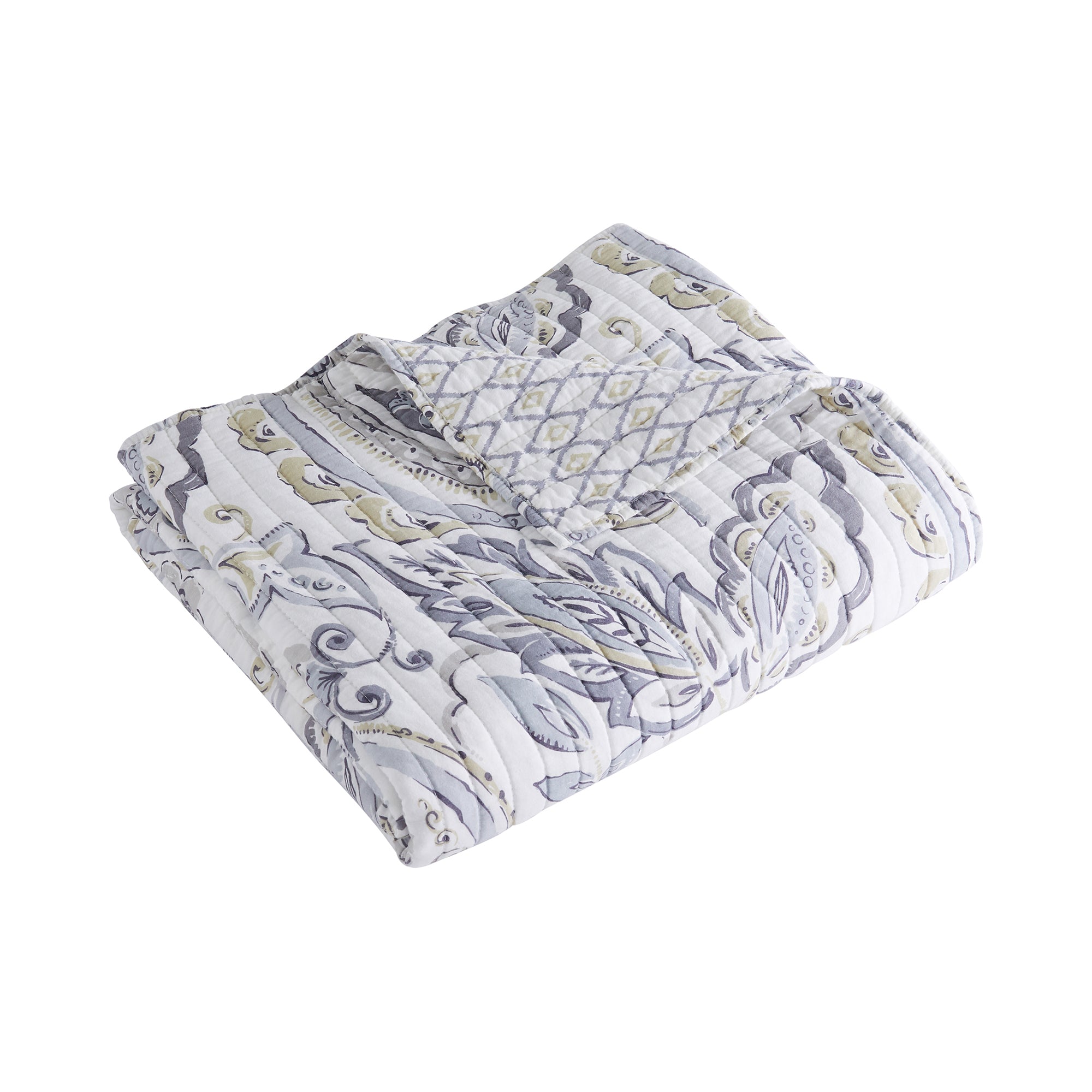Levtex Home Tamsin Grey Quilted Throw Throws