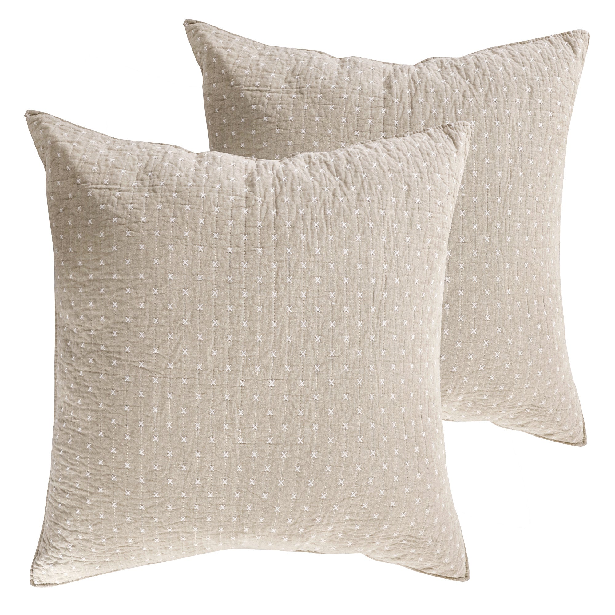 Levtex Home Cross Stitch Euro Sham Set of 2 Euro Shams