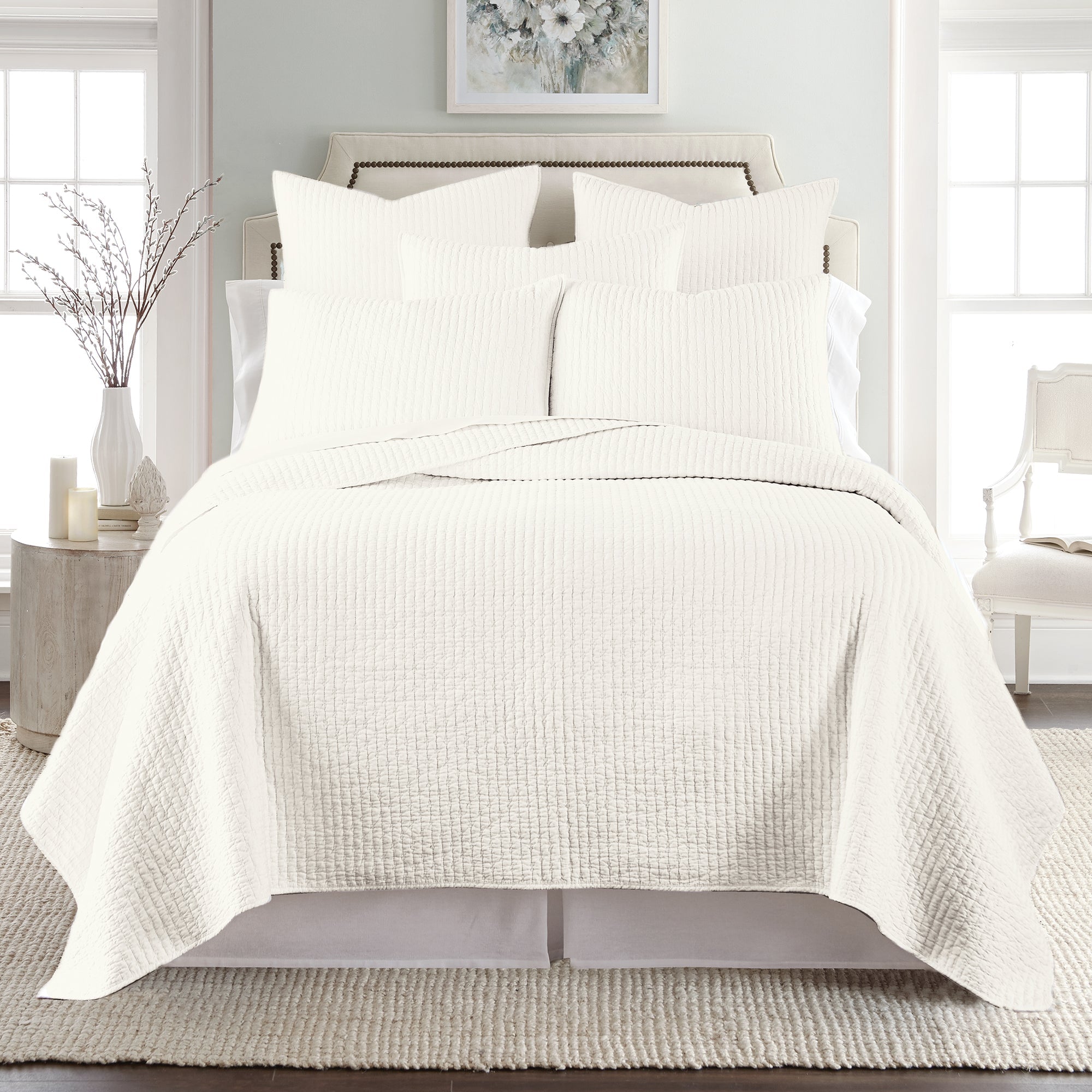 Levtex Home Cross Stitch Euro Sham Set of 2 Euro Shams