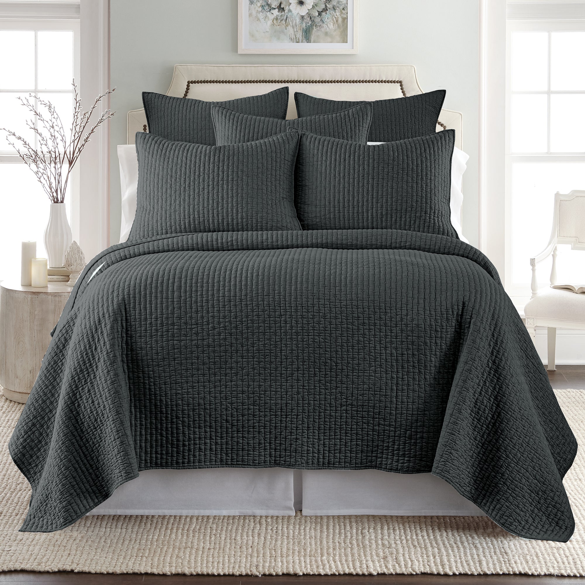 Levtex Home Cross Stitch Euro Sham Set of 2 Euro Shams