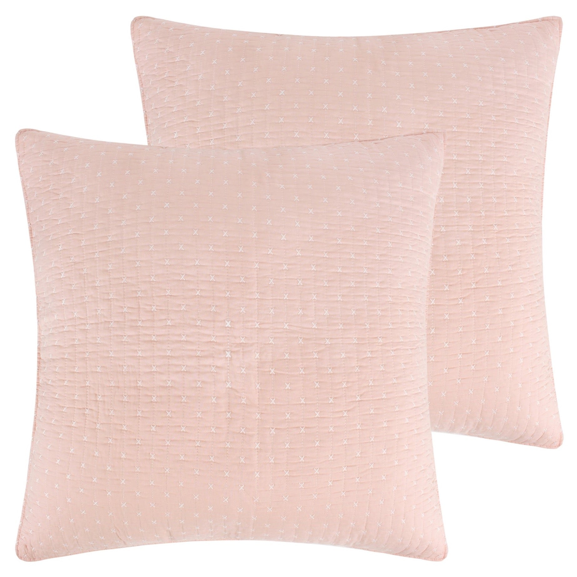 Levtex Home Cross Stitch Euro Sham Set of 2 Euro Shams