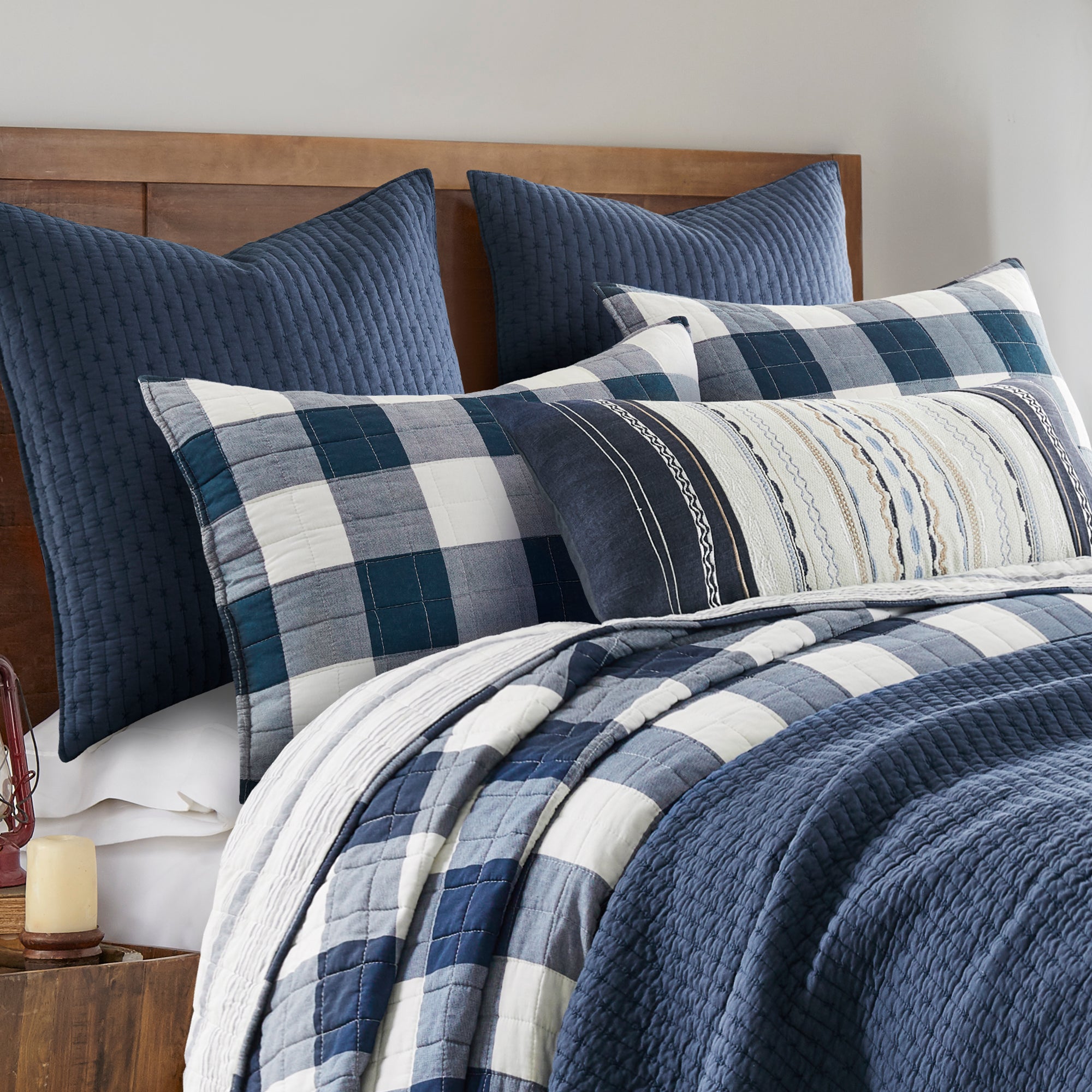 Levtex Home Cross Stitch Euro Sham Set of 2 Euro Shams