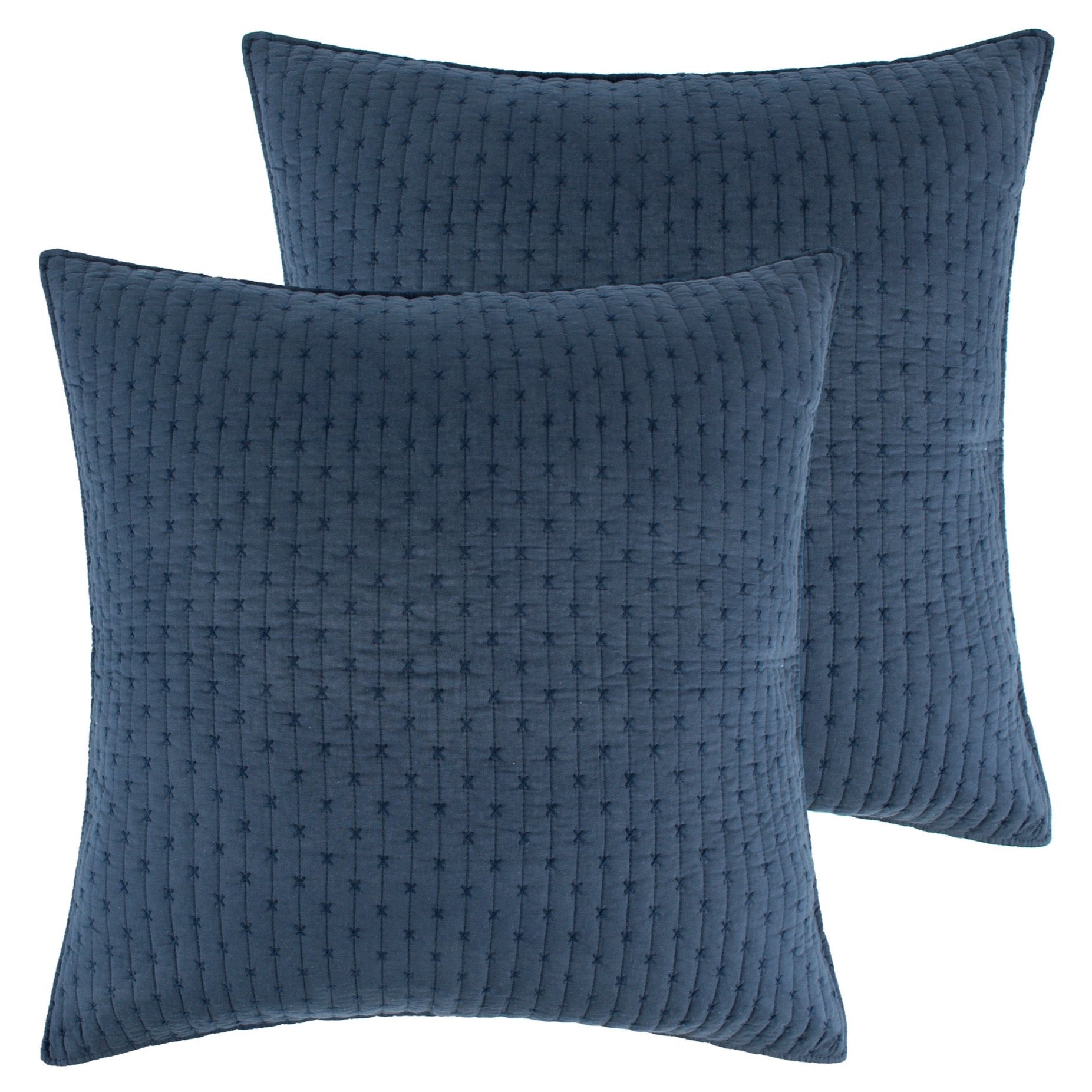 Levtex Home Cross Stitch Euro Sham Set of 2 Euro Shams