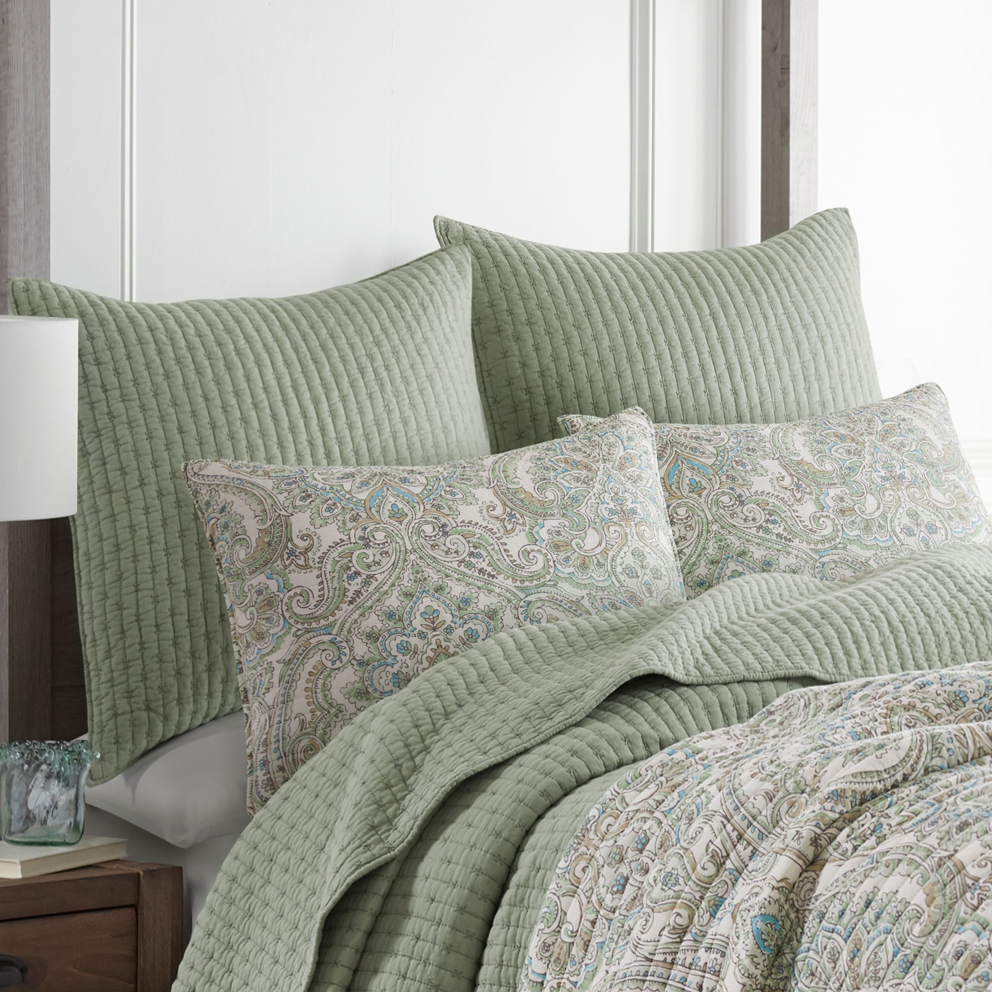 Levtex Home Cross Stitch Euro Sham Set of 2 Euro Shams