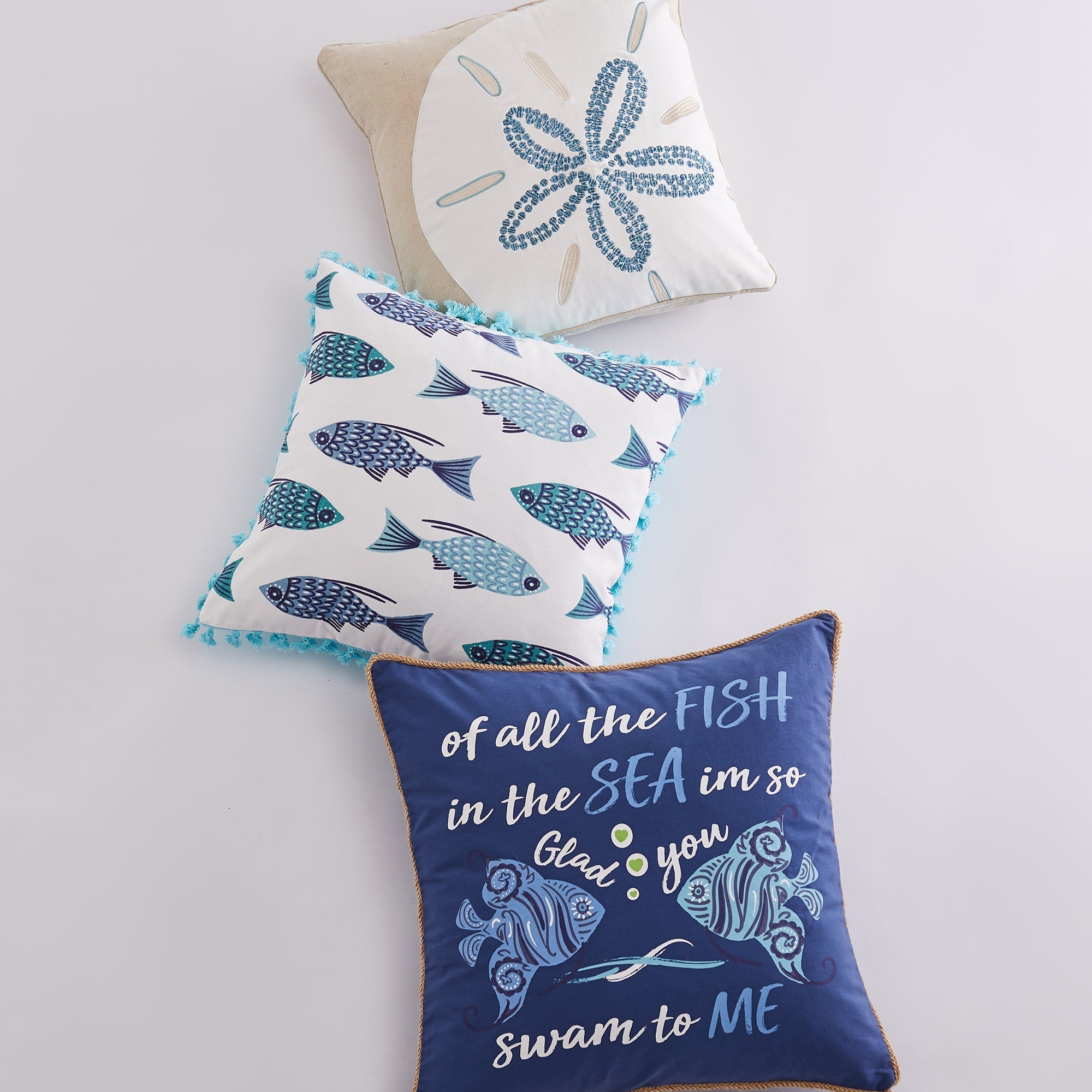 Levtex Home Laida Beach Fish, Sea, Me Pillow Decorative Pillows