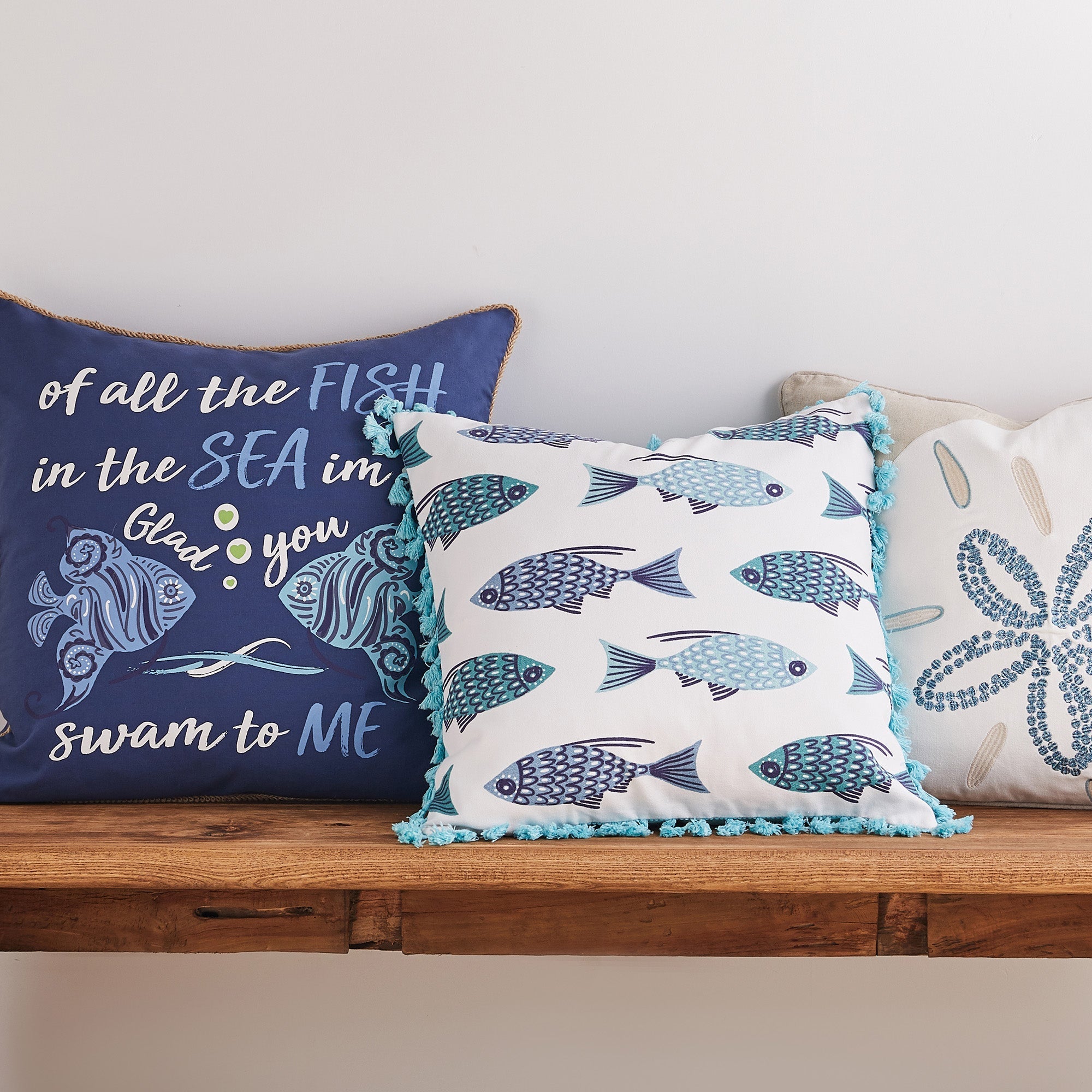 Levtex Home Laida Beach Fish, Sea, Me Pillow Decorative Pillows